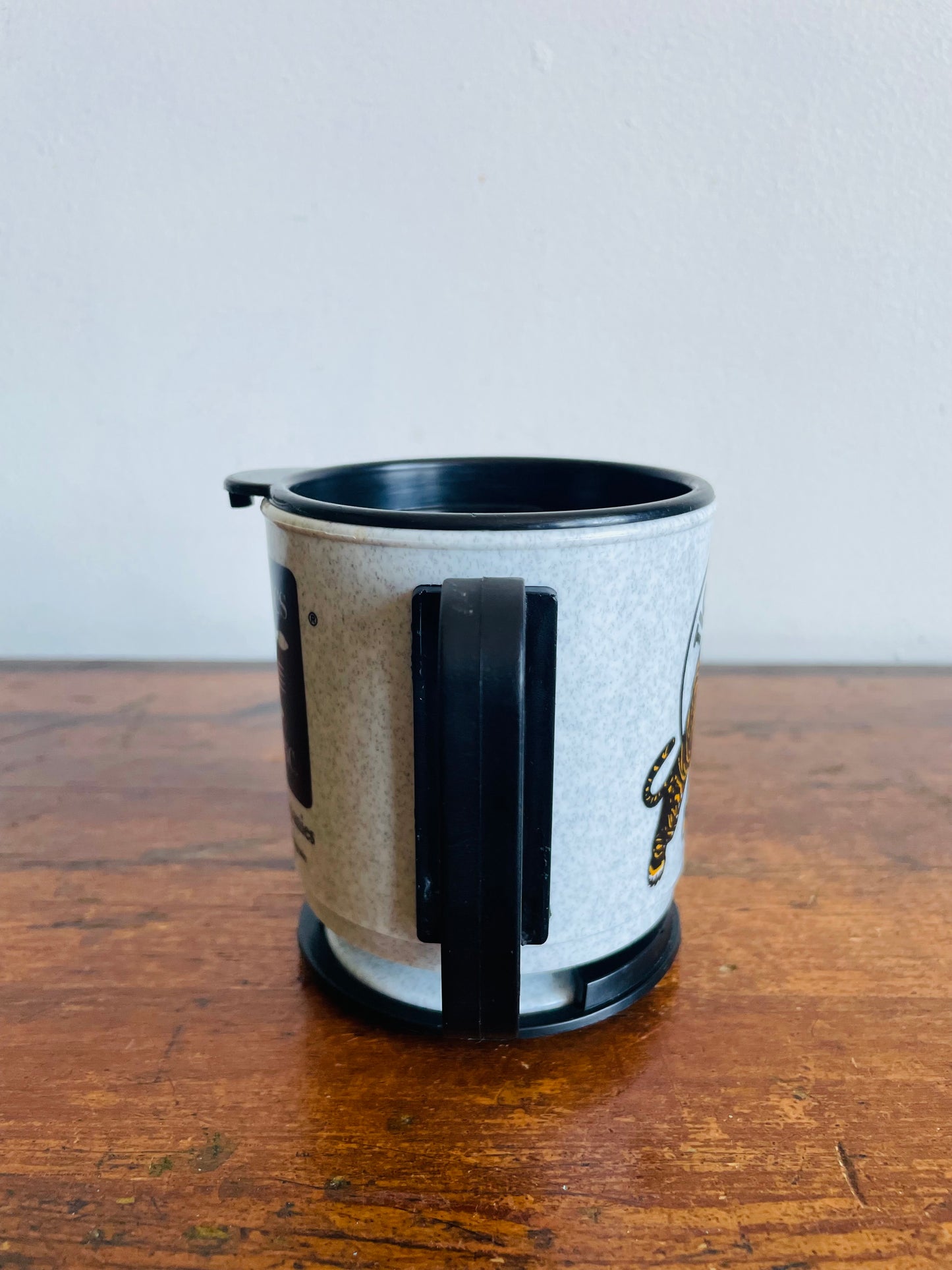 Vintage Hamilton Tiger-Cats Football Plastic Travel Mug with Dashboard Sticky Removable Base