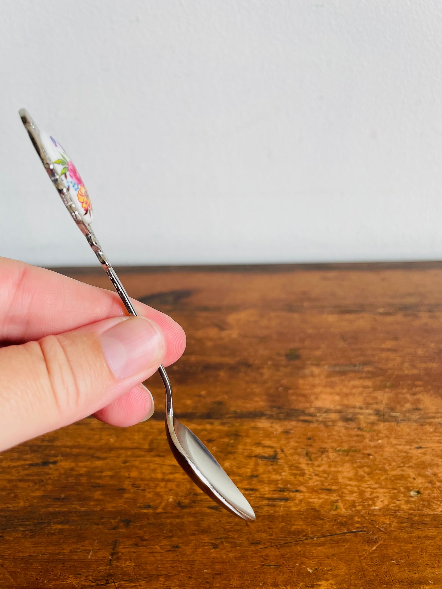 Vintage Collection of Demitasse Mini Stainless Steel Flower Spoons - Set of 6 - Made in Japan