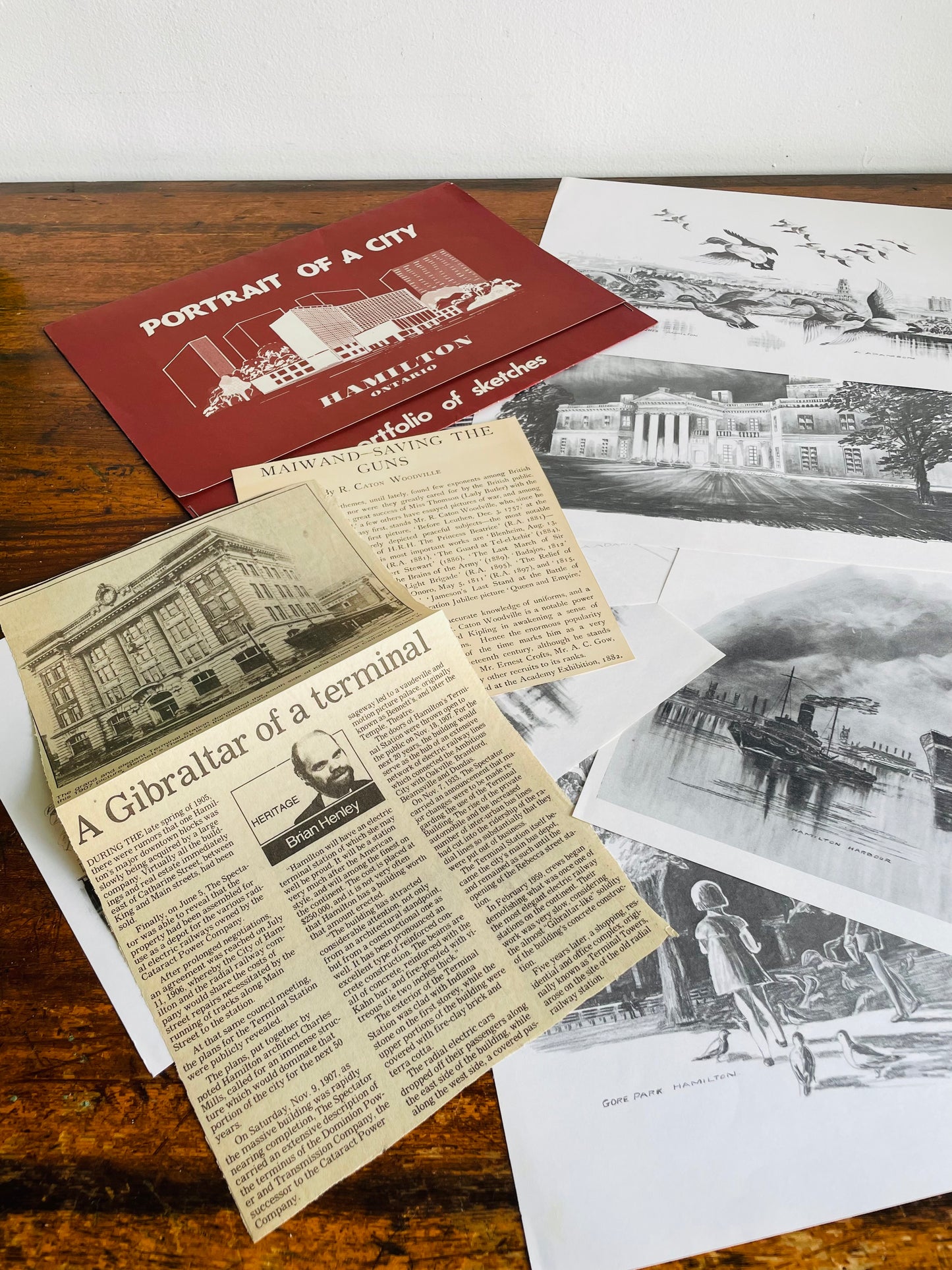 Vintage The Ambitious City - A Portfolio of Sketches of Hamilton, Ontario by A. Adamson - Includes 6 Prints