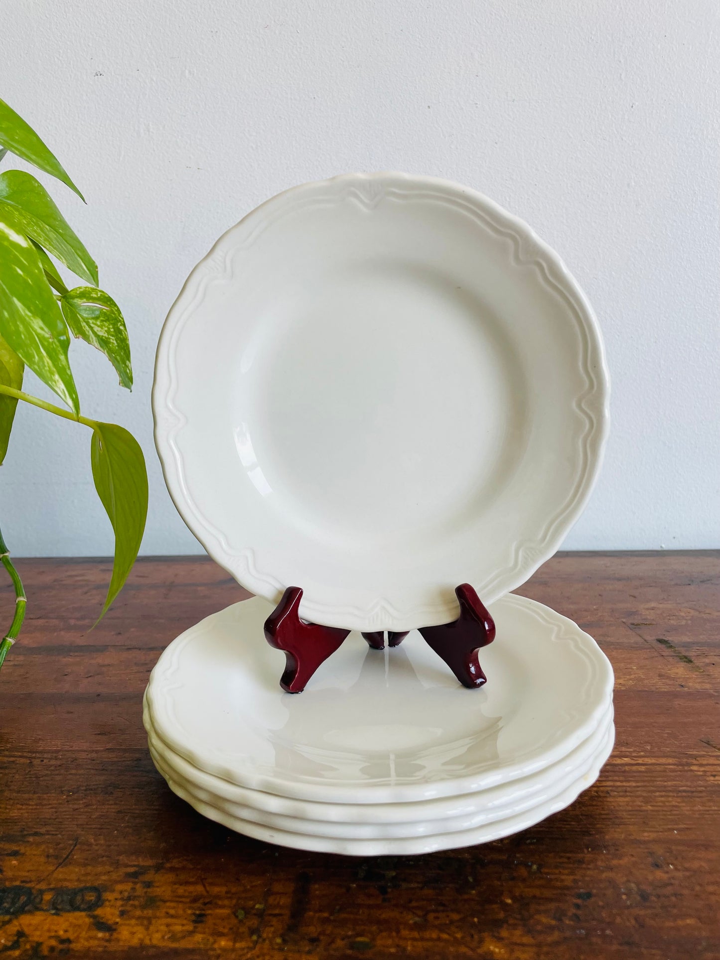 White Royal Art Pottery English Ironstone 7" Side Dish Plates - Set of 5