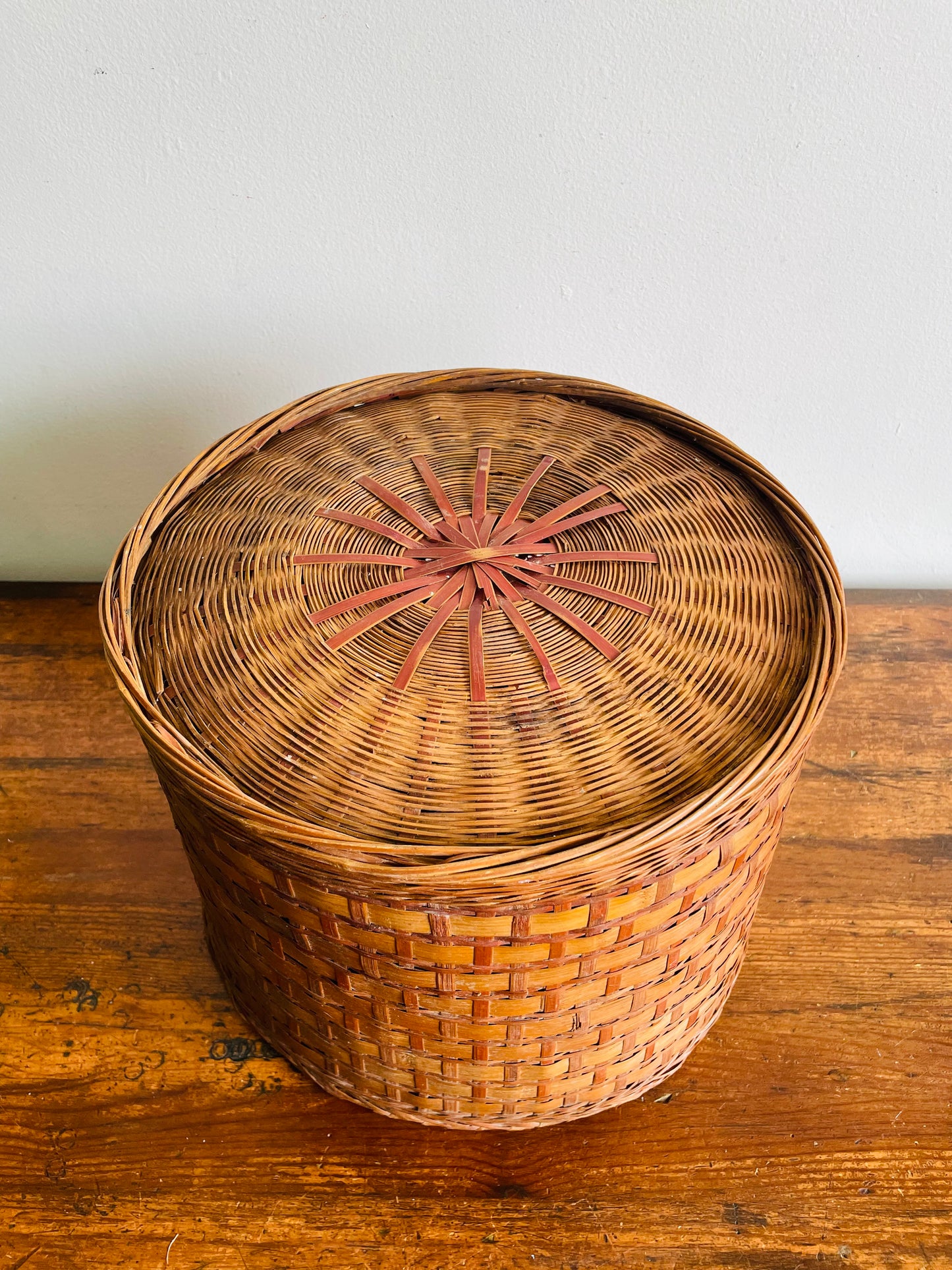 Large Round Woven Basket - Planter, Wastepaper, or Convert into a Lamp Shade!