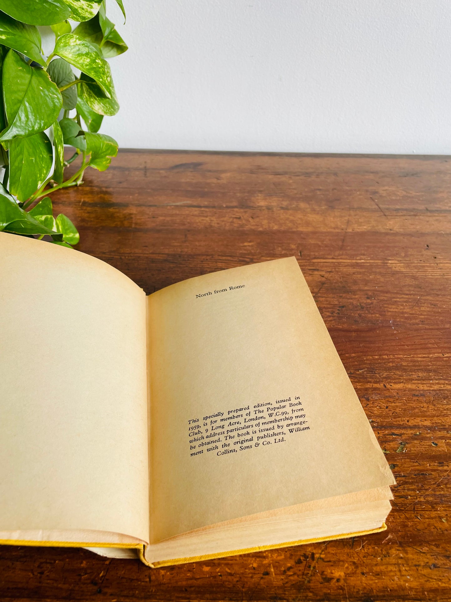 North From Rome by Helen MacInnes - Yellow Clothbound Hardcover Book (1958) - Secret Agent Cold War Thriller