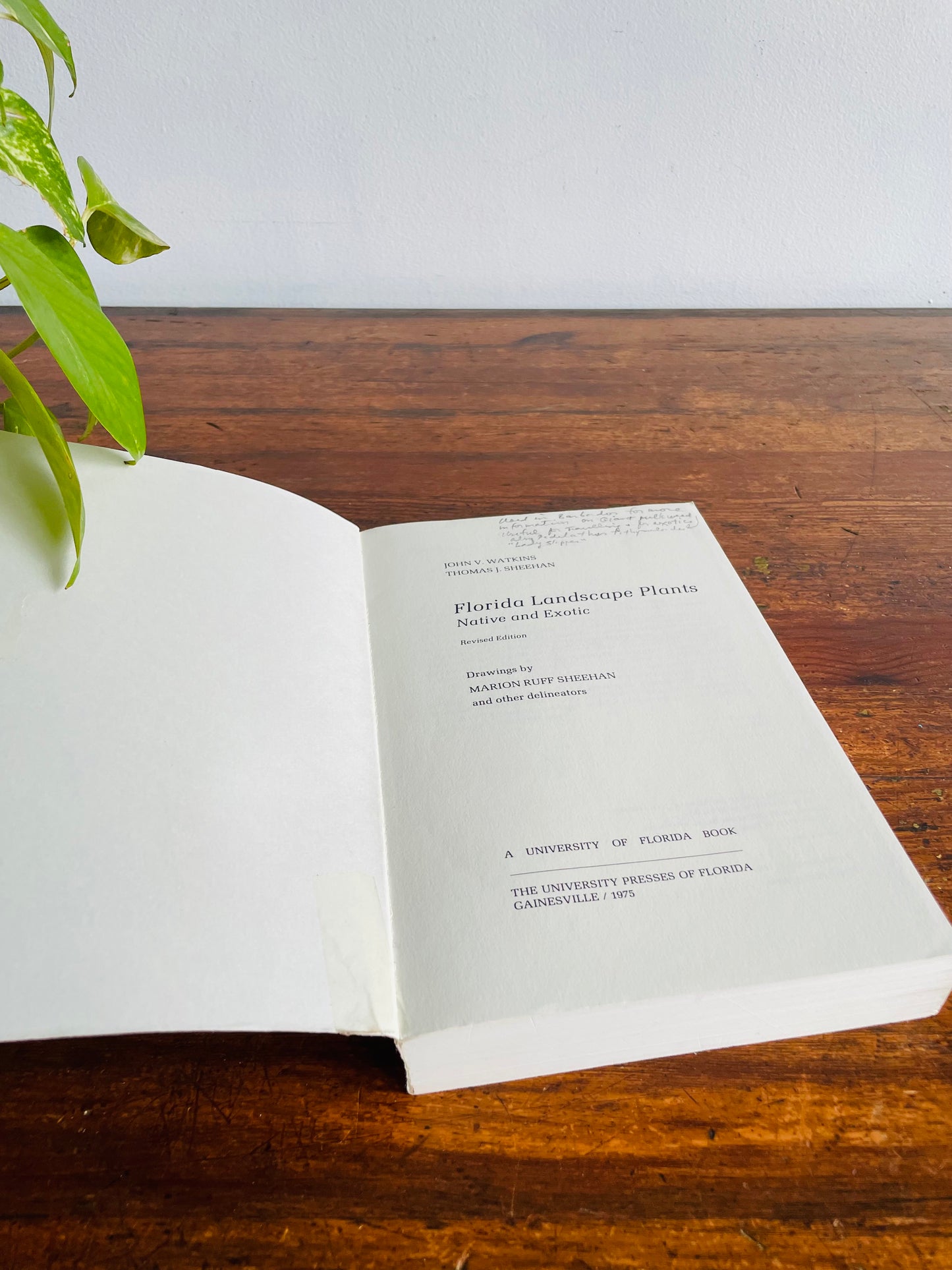 Florida Landscape Plants Native & Exotic by John V. Watkins & Thomas J. Sheehan Paperback Book (1975)