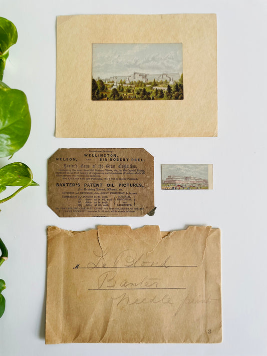 Antique 1854 Abraham LeBlond LB 70 Crystal Palace Sydenham London Print Picture - Baxter's Gems of the Great Exhibition - Includes 4 Papers