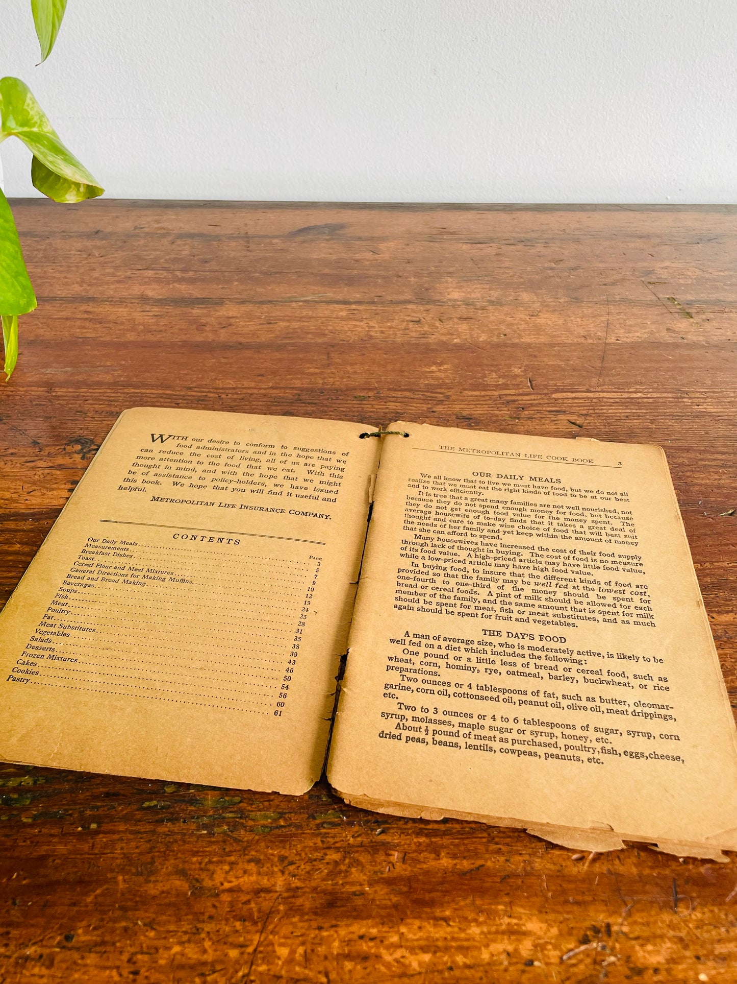 Antique Metropolitan Cookbook Paper Book - Printed & Distributed by the Metropolitan Life Insurance Company (1918)