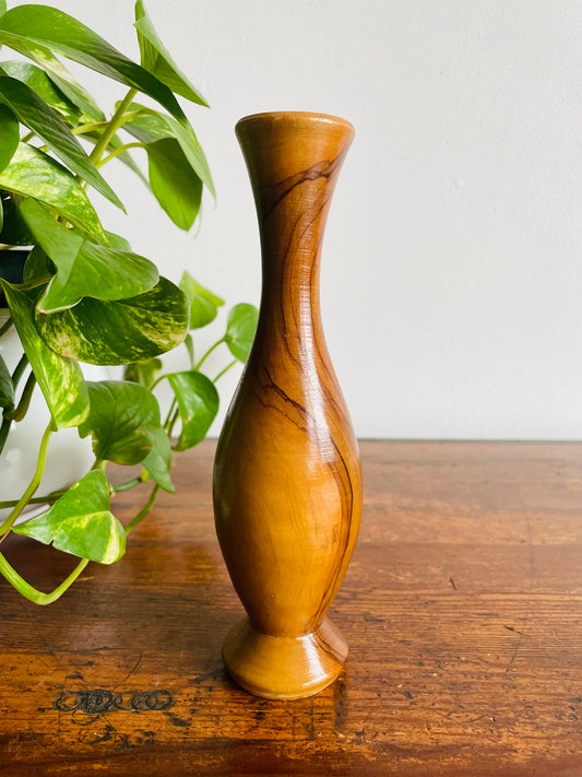 Beautifully Sculpted Wood Bud Vase
