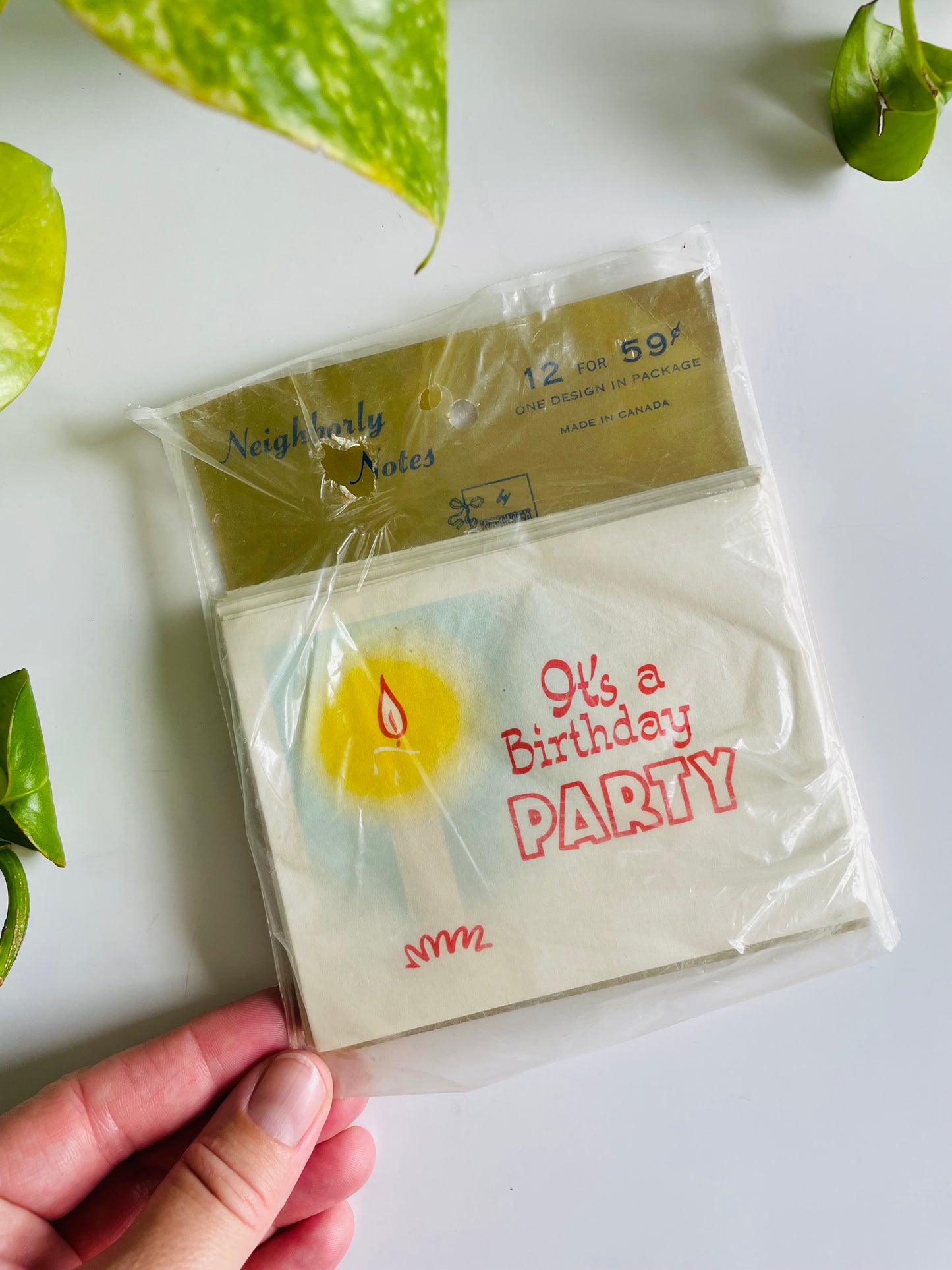 Vintage Brand New Package of 12 Invitation / Invite Cards - It's a Birthday Party - Neighborly Notes by Warwick - Made in Canada