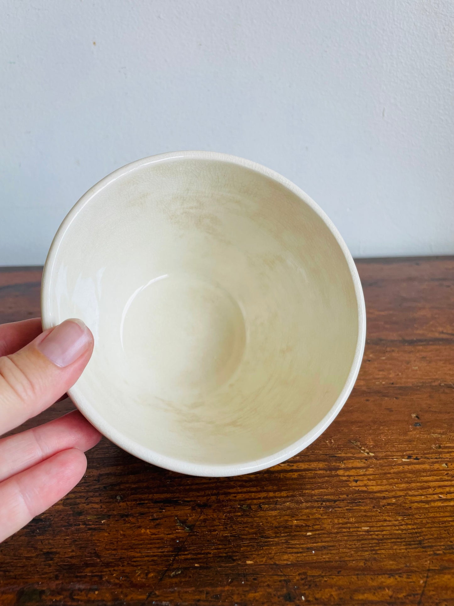 Vintage Crazed Patina White Pudding Bowl - Church Gresley England - T. G. Green & Co.