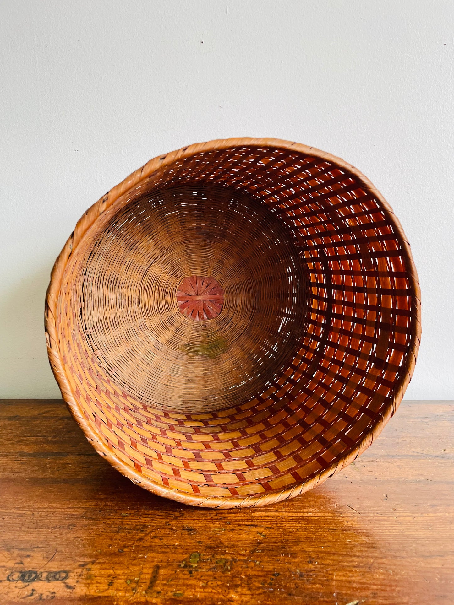 Large Round Woven Basket - Planter, Wastepaper, or Convert into a Lamp Shade!