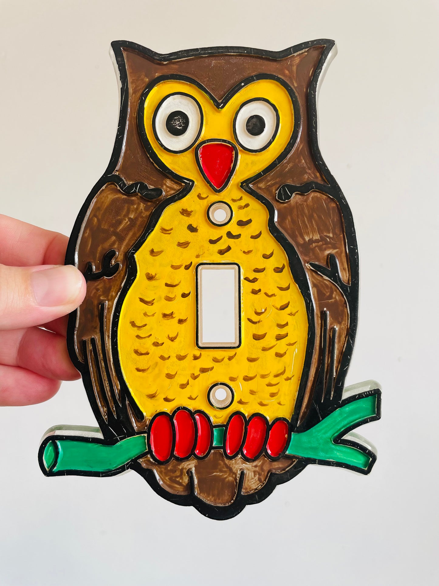 Owl on Branch Light Switch Plate Cover - Includes Two Screws