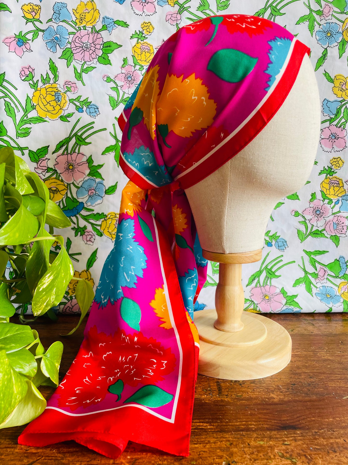 Bright Floral Scarf in Original Gift Box - Made in Italy
