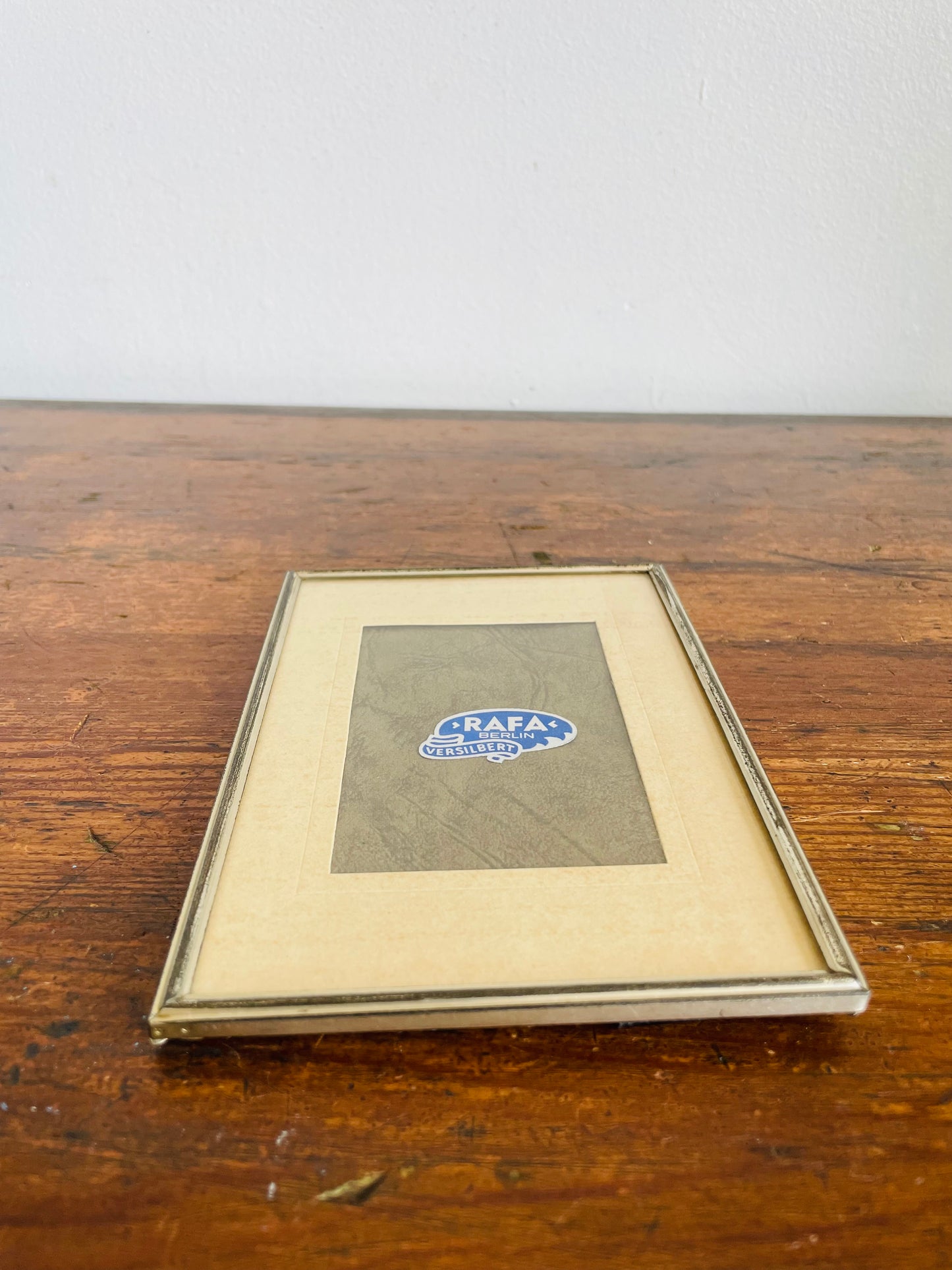 Vintage Rafa Berlin Versilbert (Silver-Plated) Picture Frame with Mat - Easel Prop & Wall Hooks - 2.25" x 3.5" Photo Size