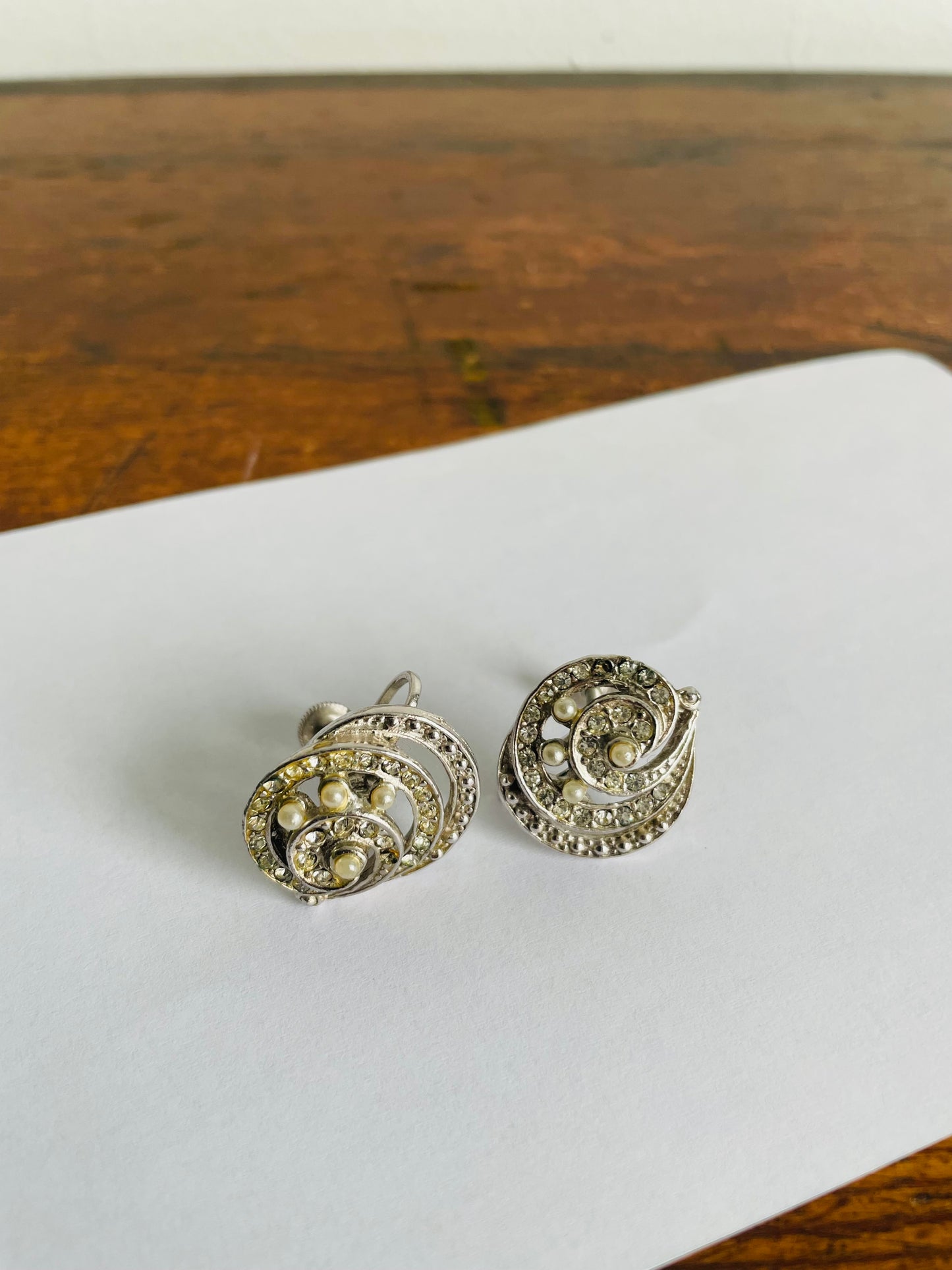 3 Pairs of Clip-On Costume Jewellery Earrings - Sparkly, Silver & White
