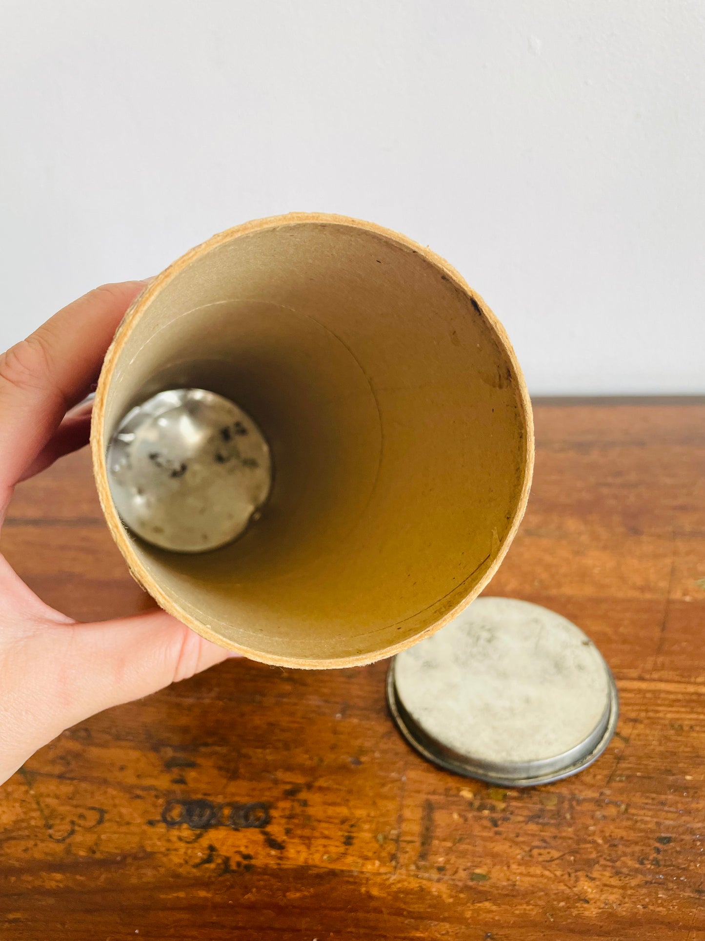 Vintage Cardboard & Metal Canister with Lid - Danish Agricultural Marketing Board Copenhagen - Made in Denmark
