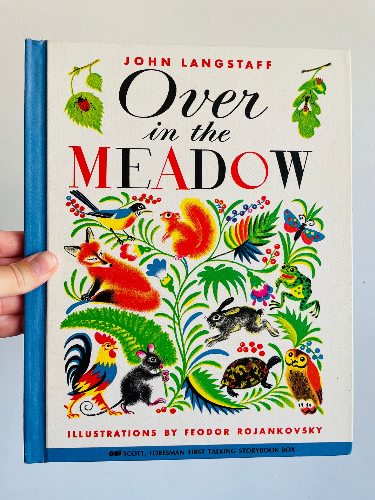 Over in the Meadow Hardcover Children's Book by John Langstaff & Illustrated by Feodor Rojankovsky - Includes Vinyl Record (1957)