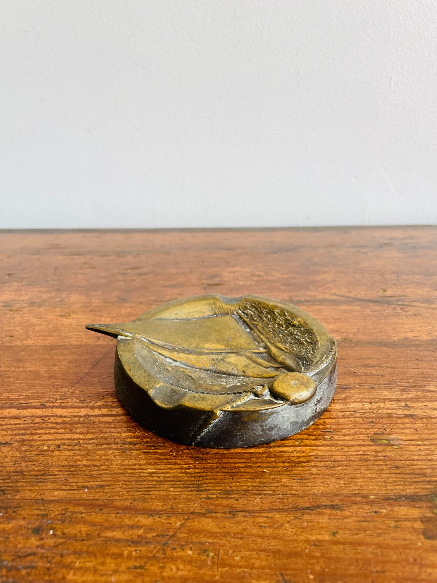Brass Sailboat Ashtray or Trinket Dish - Nautical Sailor Decor