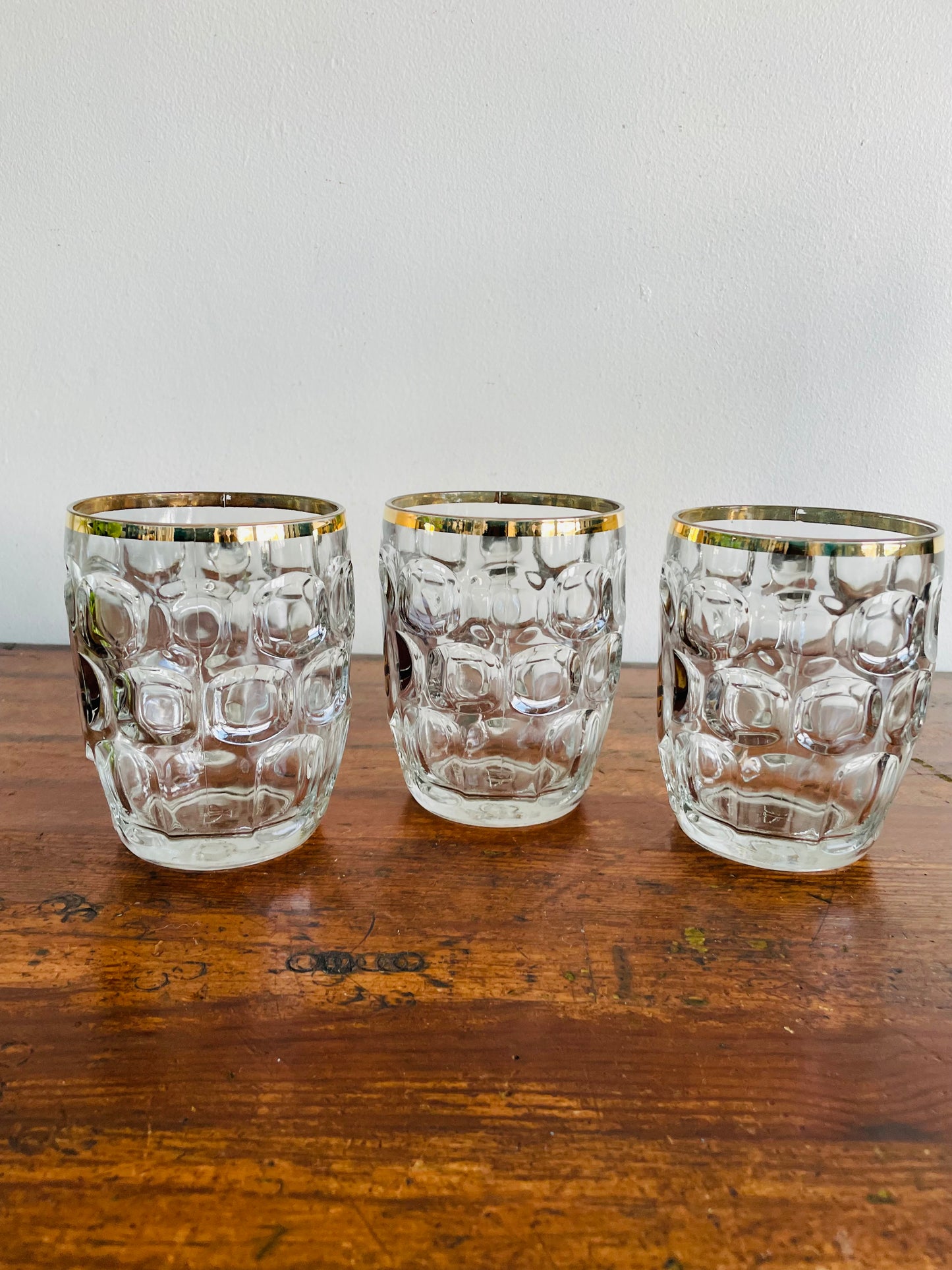 Beaverhead Glass Beer Mug Tankard with Bowling Graphic - Made in England - Set of 3