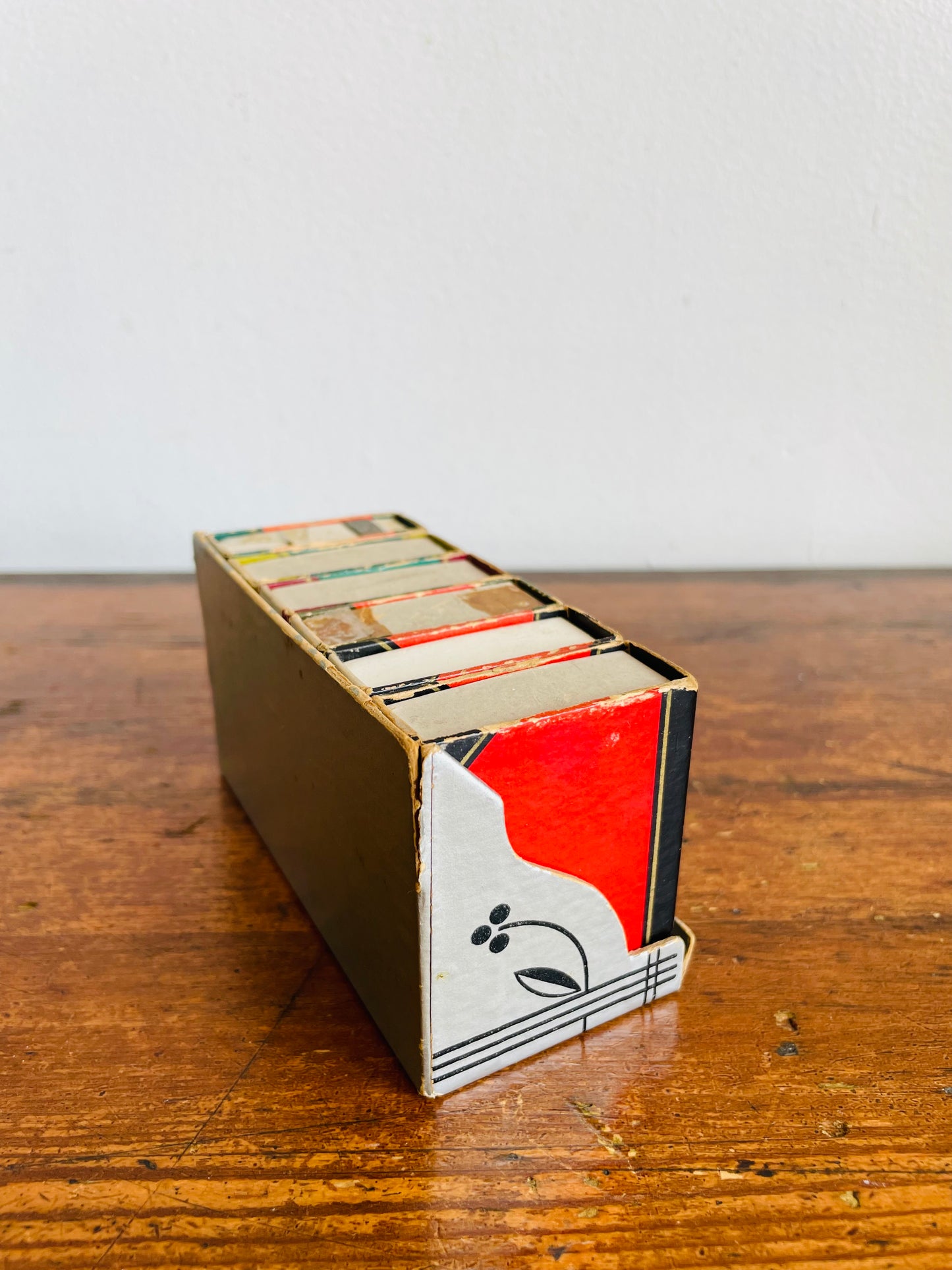 Vintage 1950s Dennison's Miniature Cardboard Bookshelf with Office Supply Book Boxes - Adorable Gift for the Bookworm!