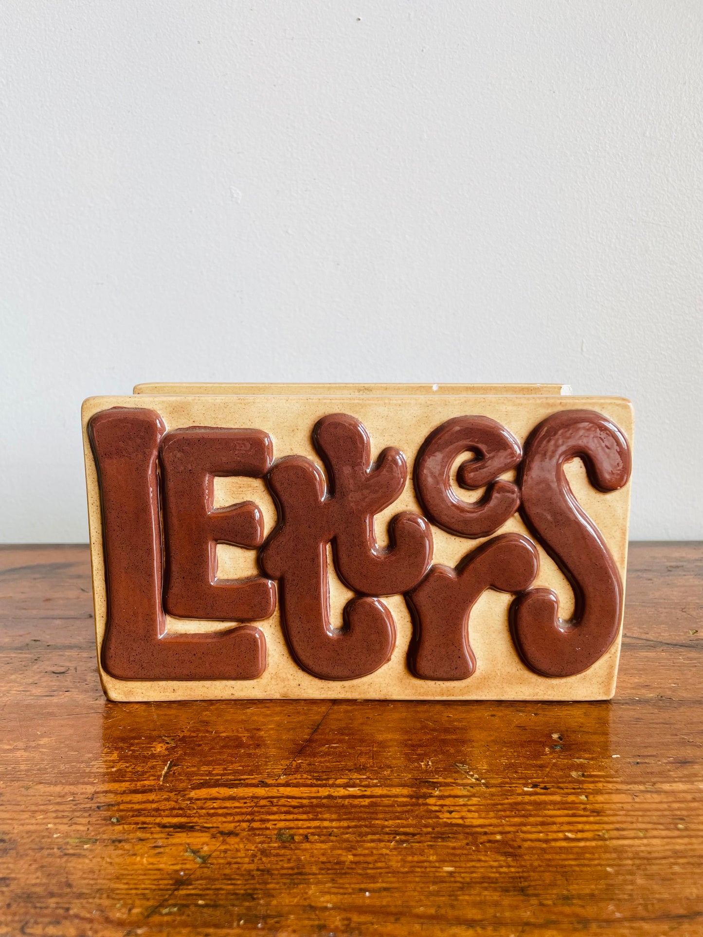 1982 Letters Mail Holder in Bubble Font - Hand Painted & Signed by DR