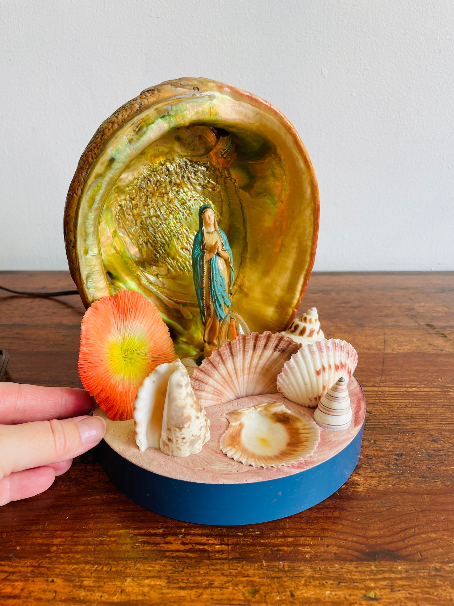 Kitschy & Unique Mary Under The Sea Shell Lamp