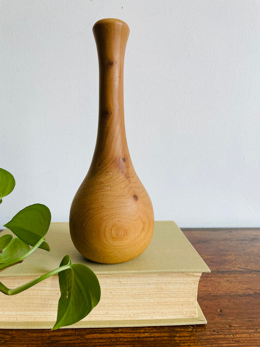 Handmade Wood-Turned 8.25" Tall Bud Vase
