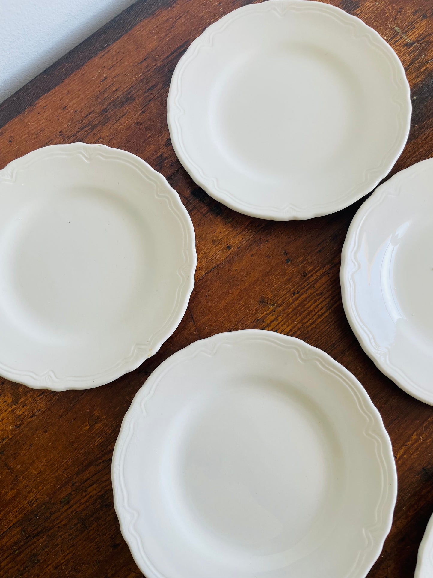 White Royal Art Pottery English Ironstone 7" Side Dish Plates - Set of 5