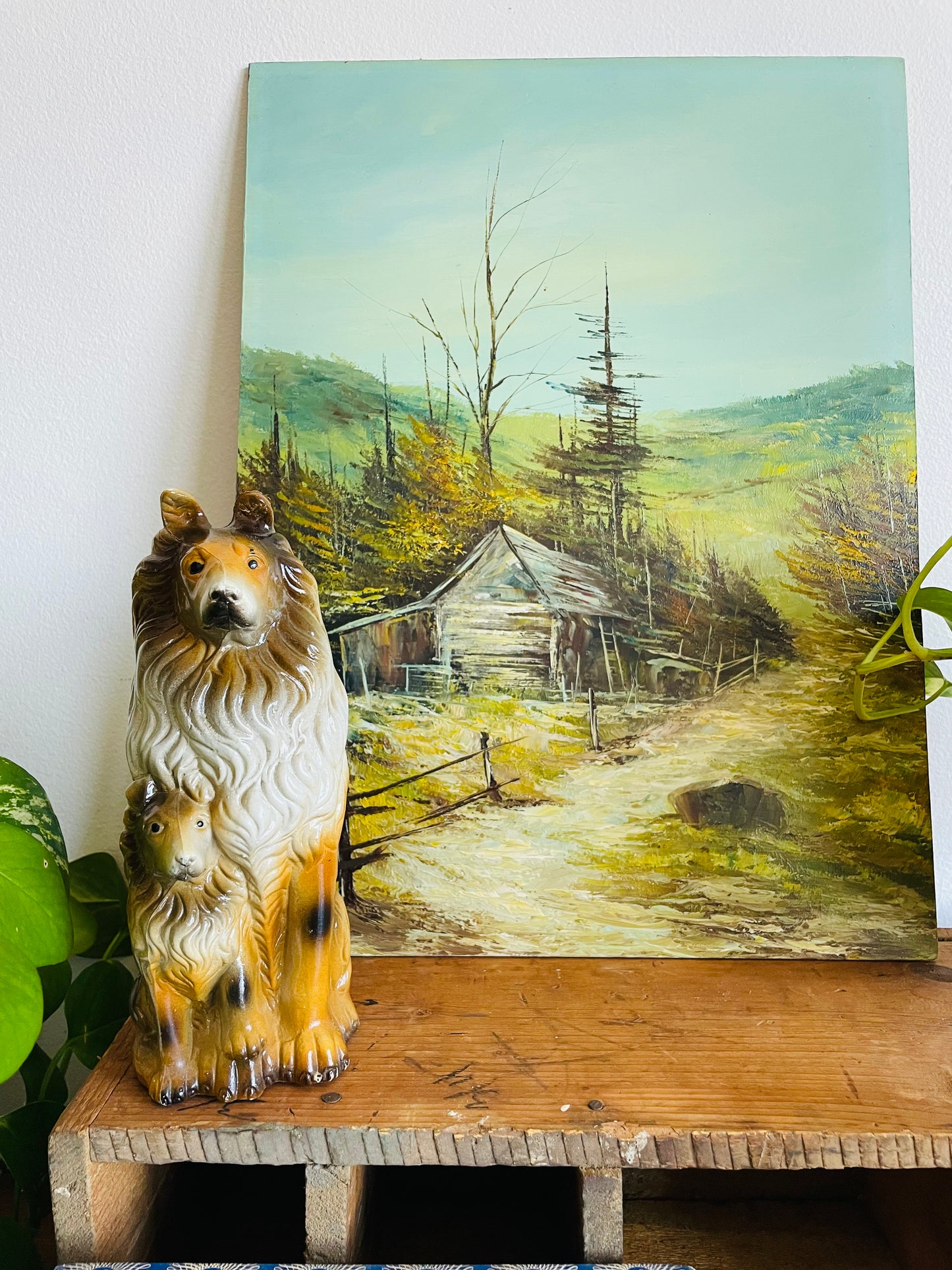 Original Art Oil Painting on Board - Rustic Barn or Cabin in Nature Scene