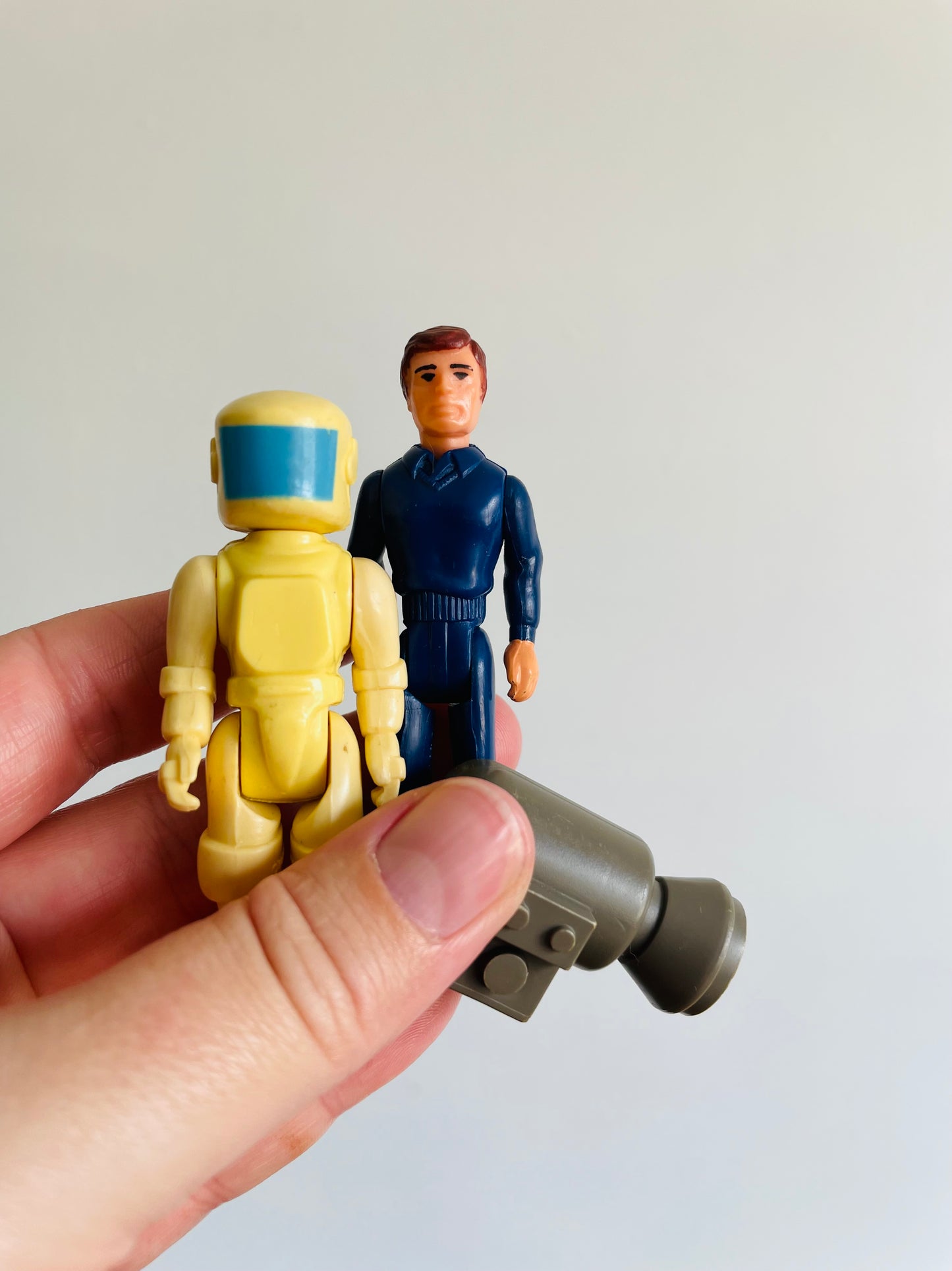 1984-1985 Fisher Price Construx Articulated Action Figures - Space Reactor, Astronaut & #6140 Road Rig Man