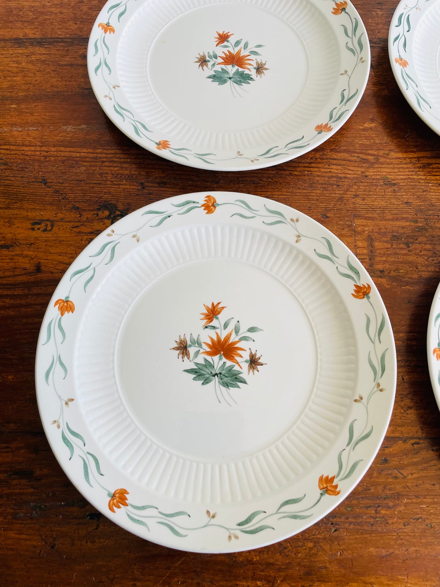 Adams Real English Ironstone Micratex Side Dish 8" Plates - Bittersweet Flower Pattern - Set of 4