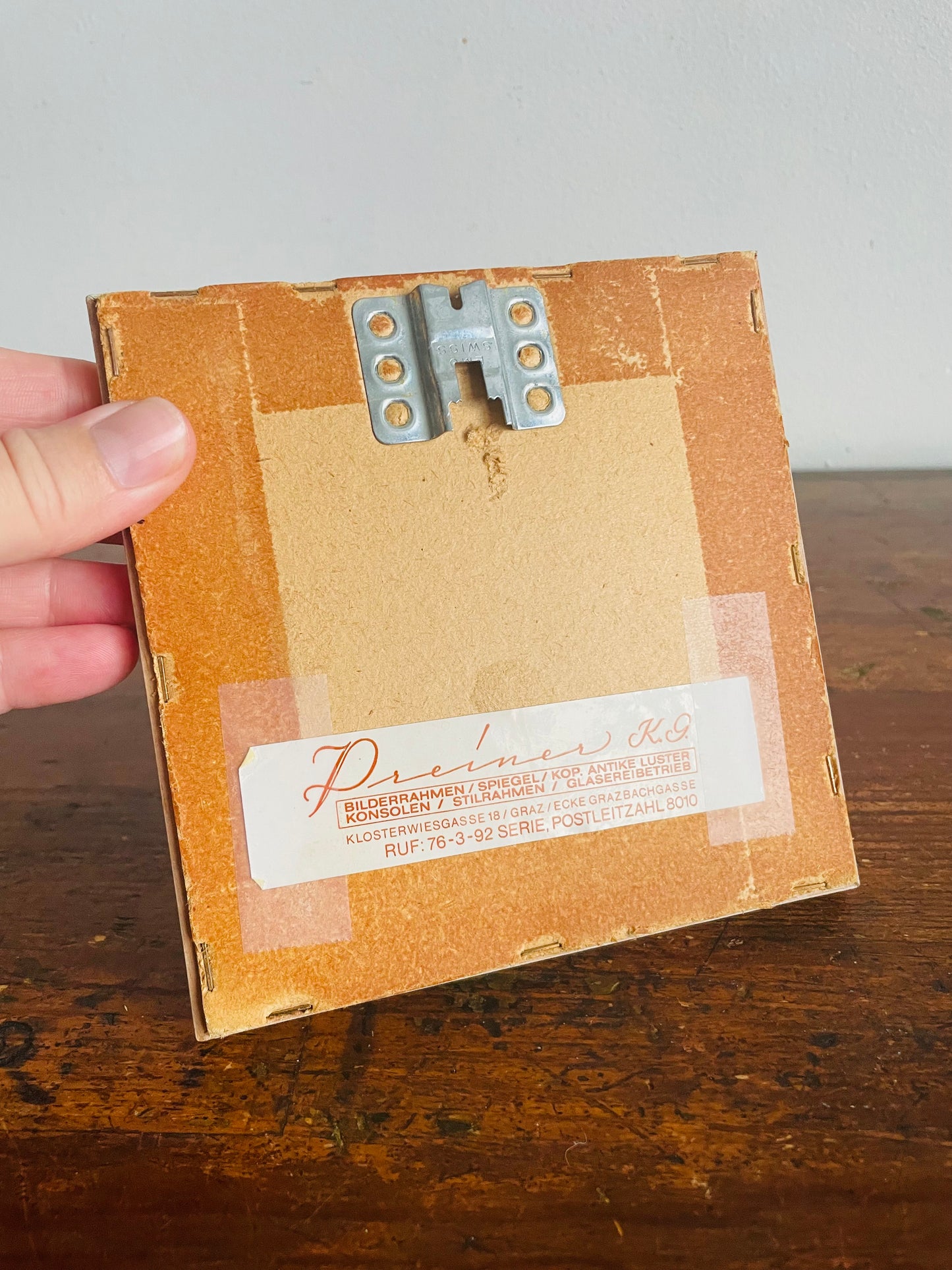 Vintage Mini Needlepoint Embroidery Picture in Square Frame - Summer Season - Red & White Sailboats in Lake