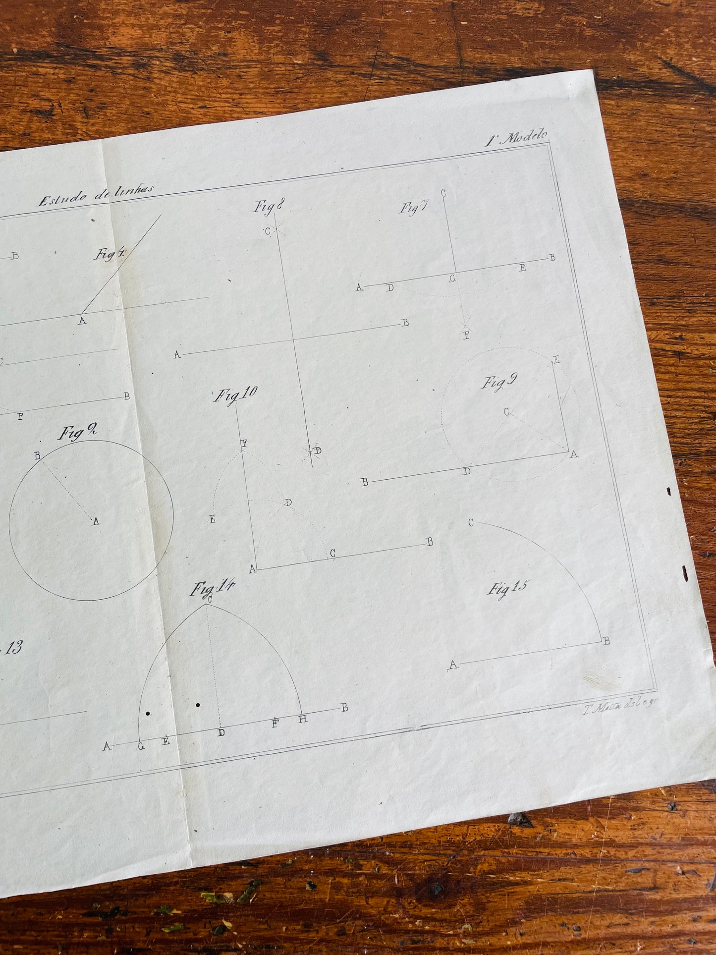 Antique Architecture Art Student Portfolio Drawing - The Study of Lines - Found in Lisbon, Portugal