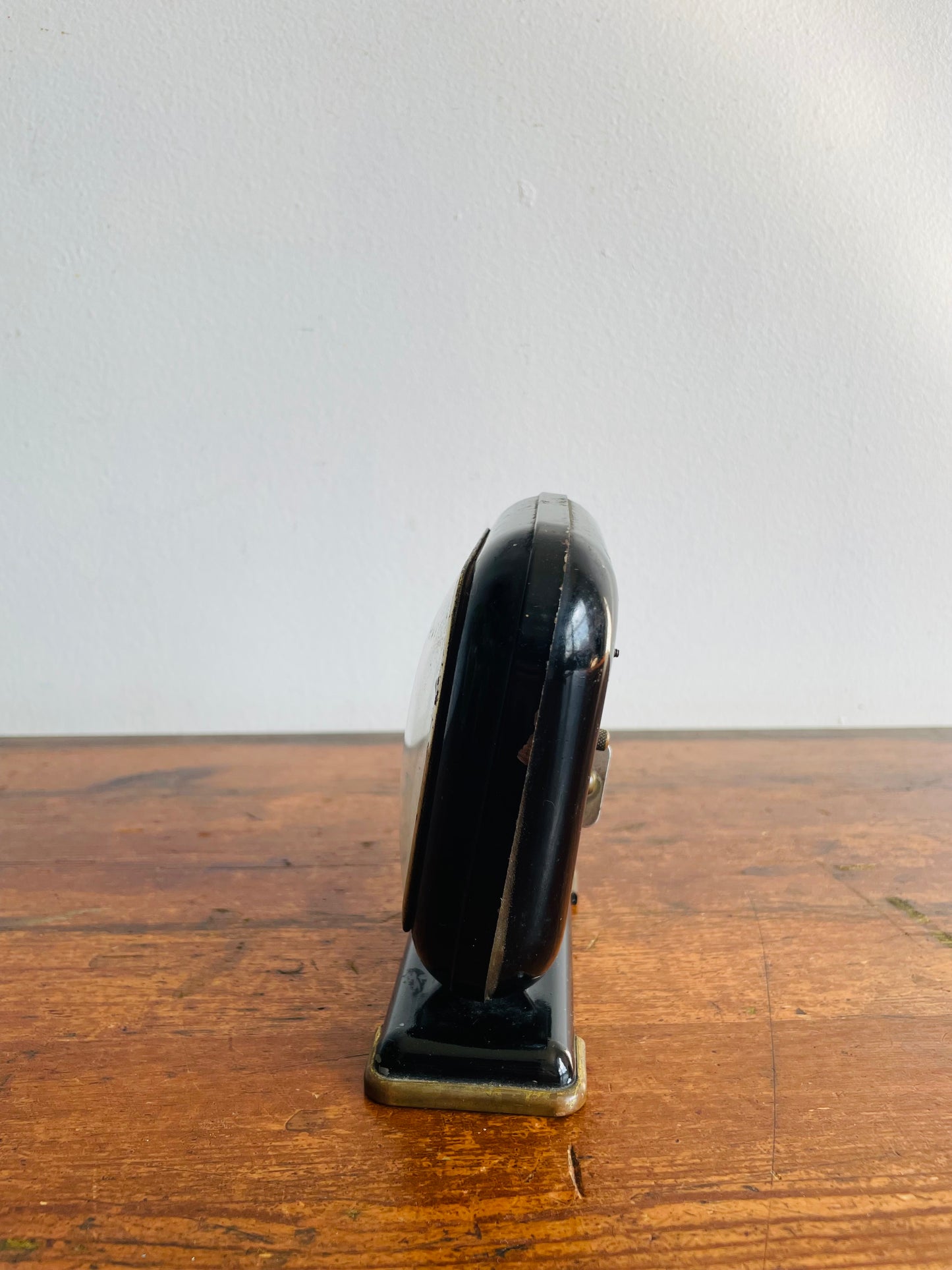 Sentinel Black Metal & Brass Clock - E. Ingraham Co. Bristol Connecticut - As-Is