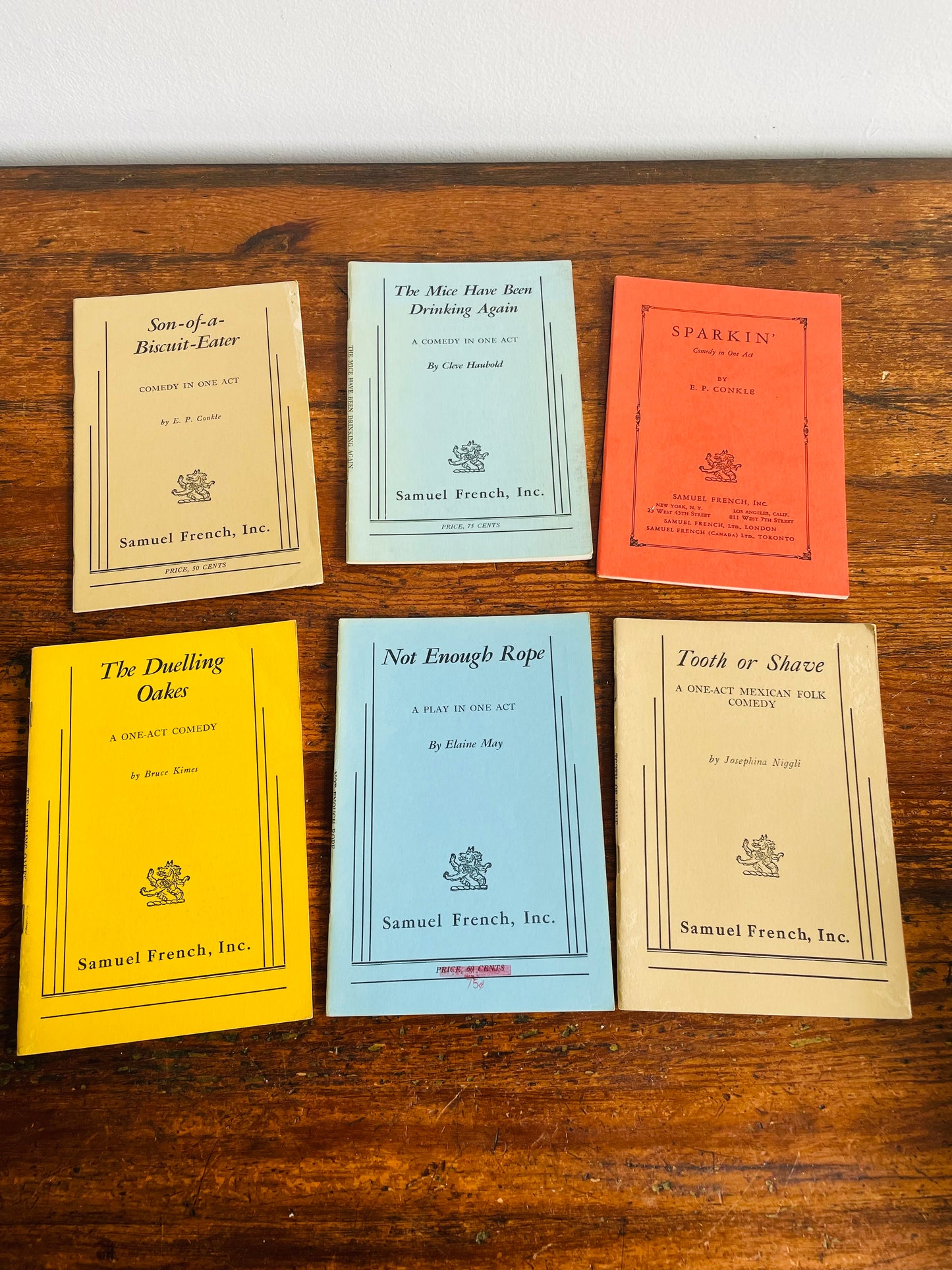 One-Act Plays & Comedy Paperback Book Bundle - Set of 6 Books - E. P. Conkle, Elaine May, Cleve Haubold, Bruce Kimes, Josephina Niggli