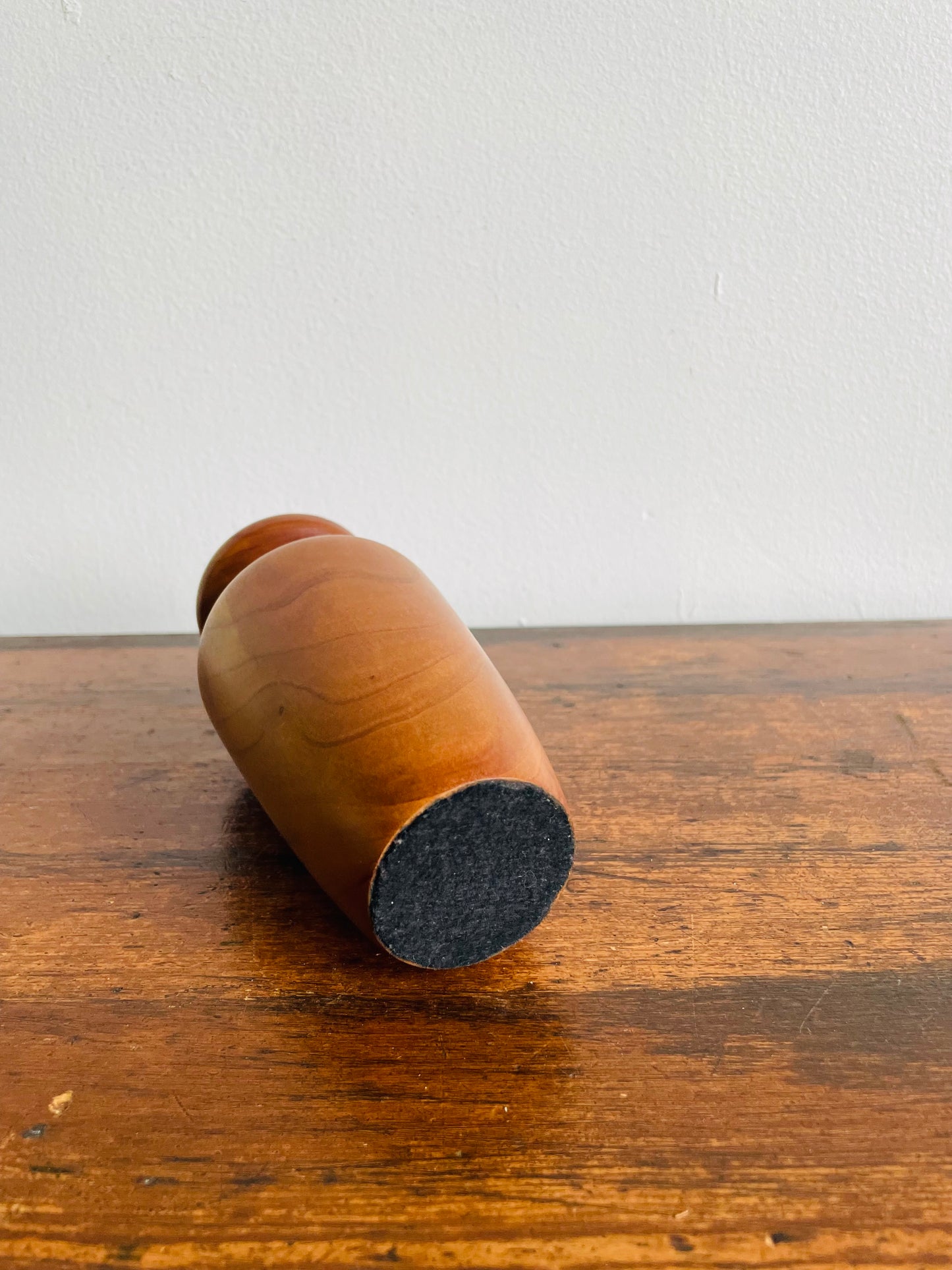 Smooth Teak Wood Bud Vase with Glass Vial Insert Inside for Watering Flowers