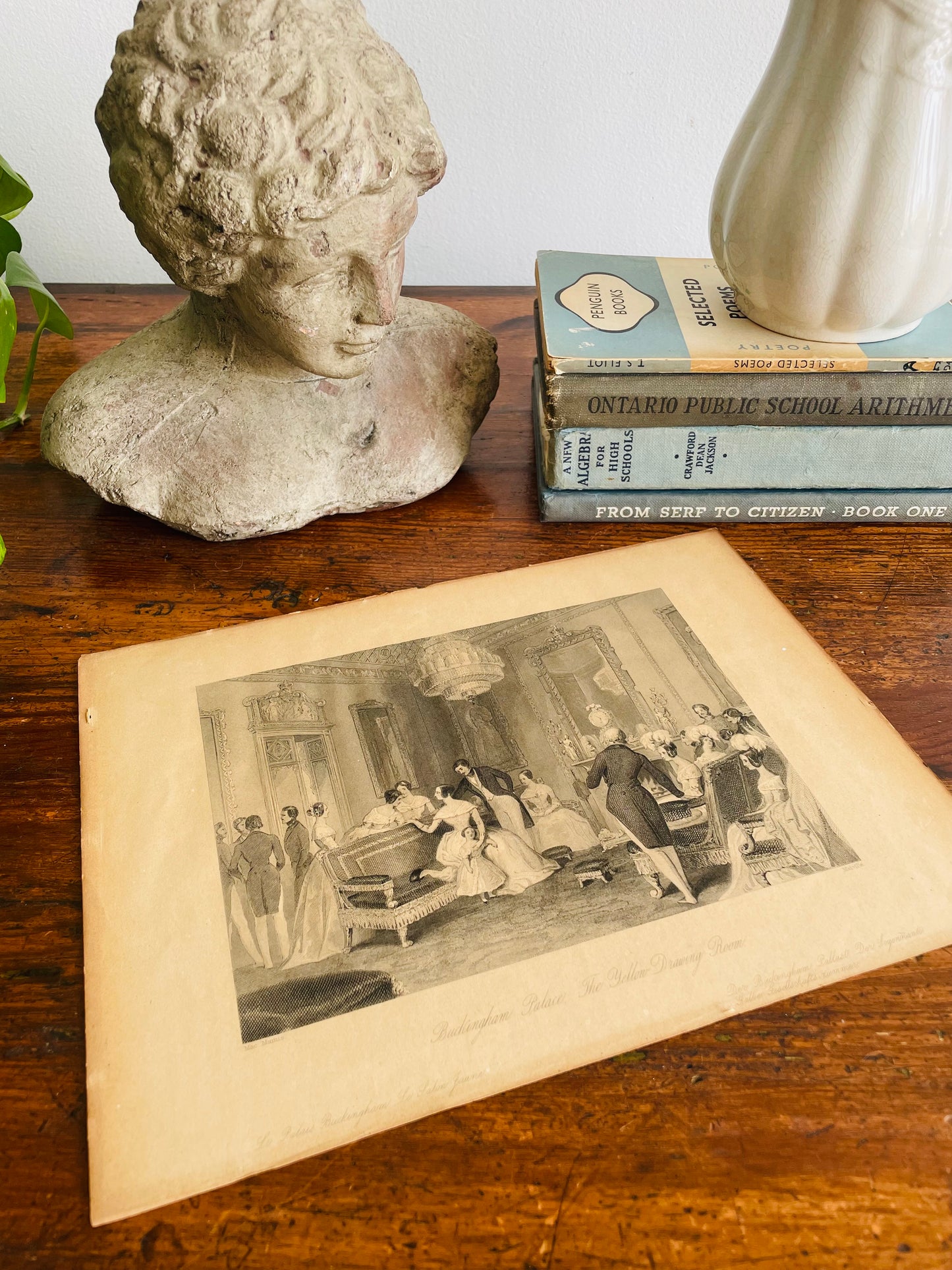 Albert & Victoria Buckingham Palace The Yellow Drawing Room Lithograph Print Picture