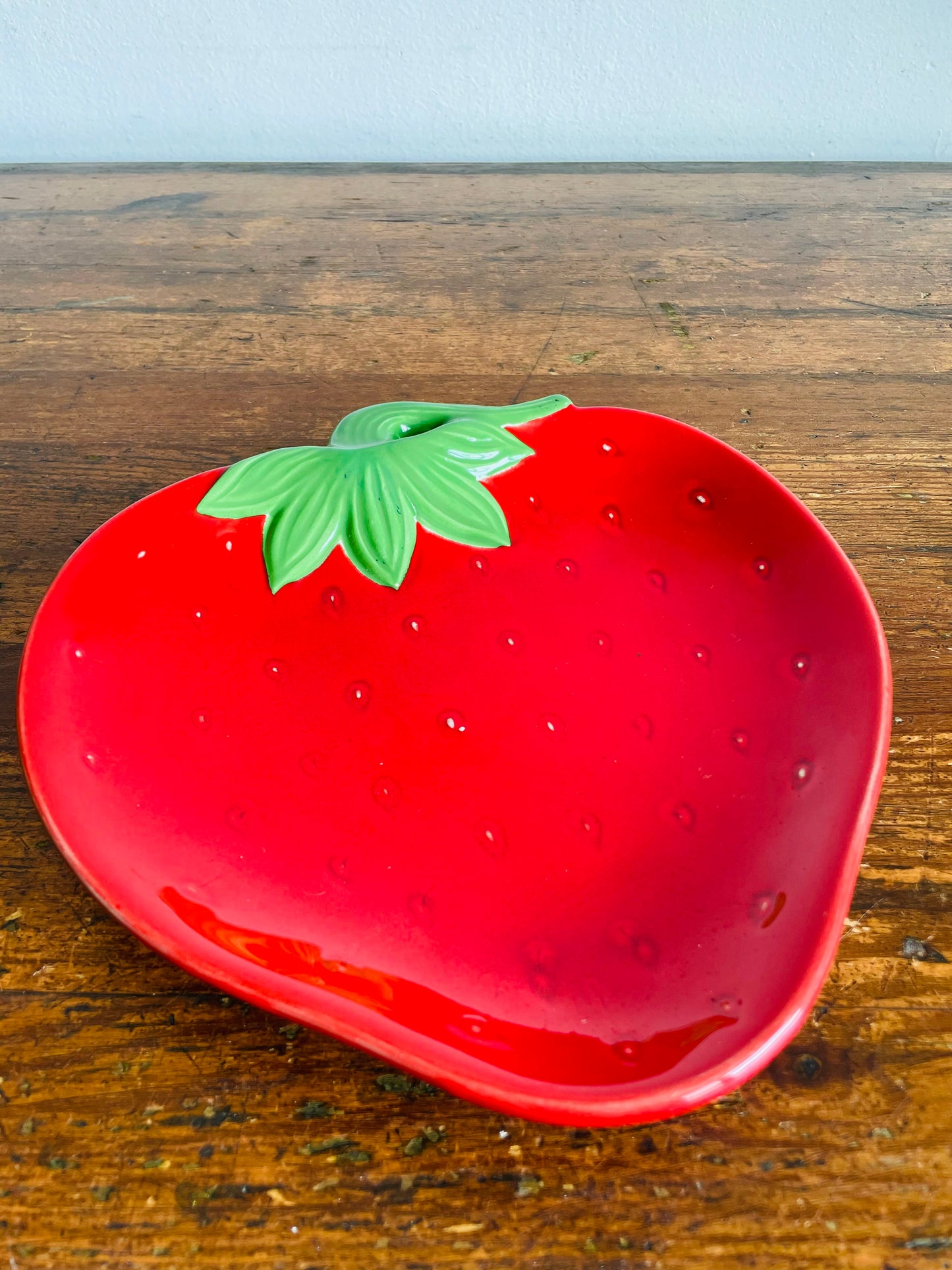 Vintage Adorable Strawberry Snack Plate or Trinket Dish