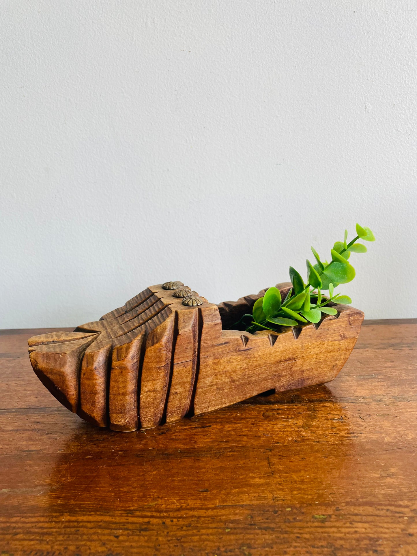 French Carved Wooden Shoe Brush Holder - Also Great for a Plant or Business Cards - Found in Dublin, Ireland