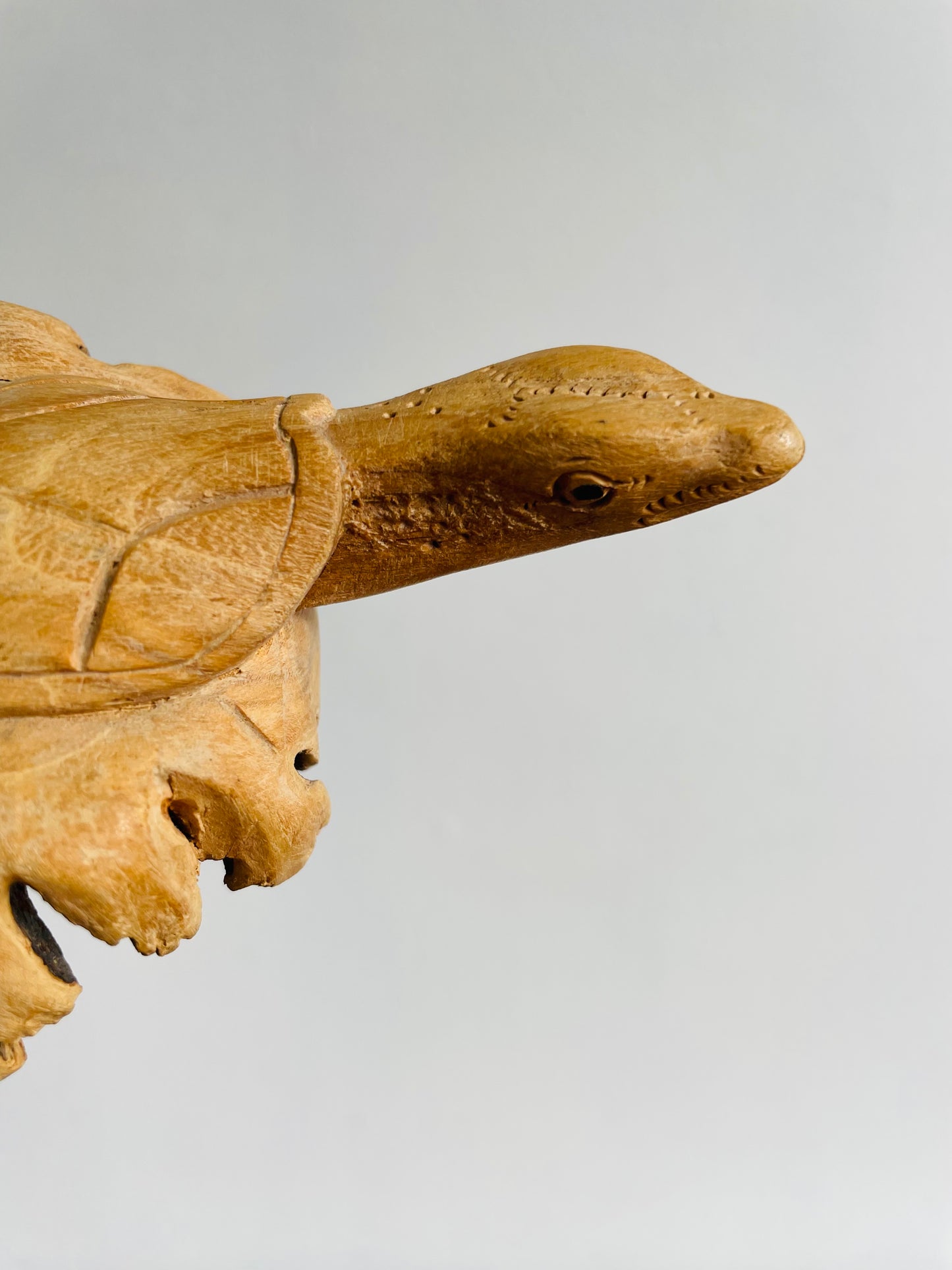 Hand Carved Wooden Turtle Sculpture Figurine