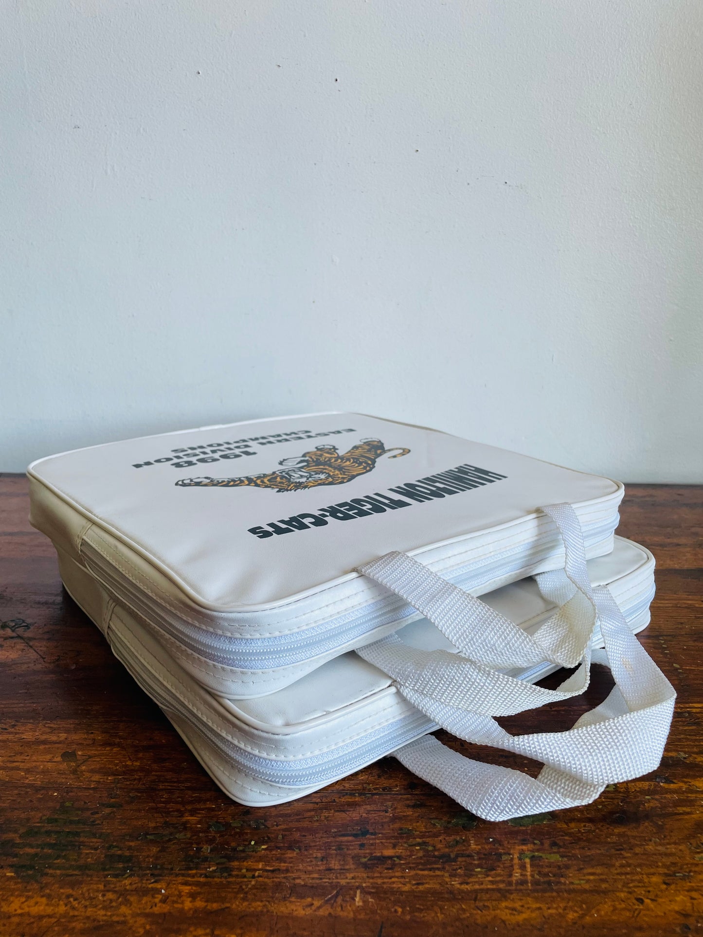 Vintage Hamilton Tiger-Cats Football 1998 Eastern Division Champions Stadium Seat Cushions with Handles - Set of 2