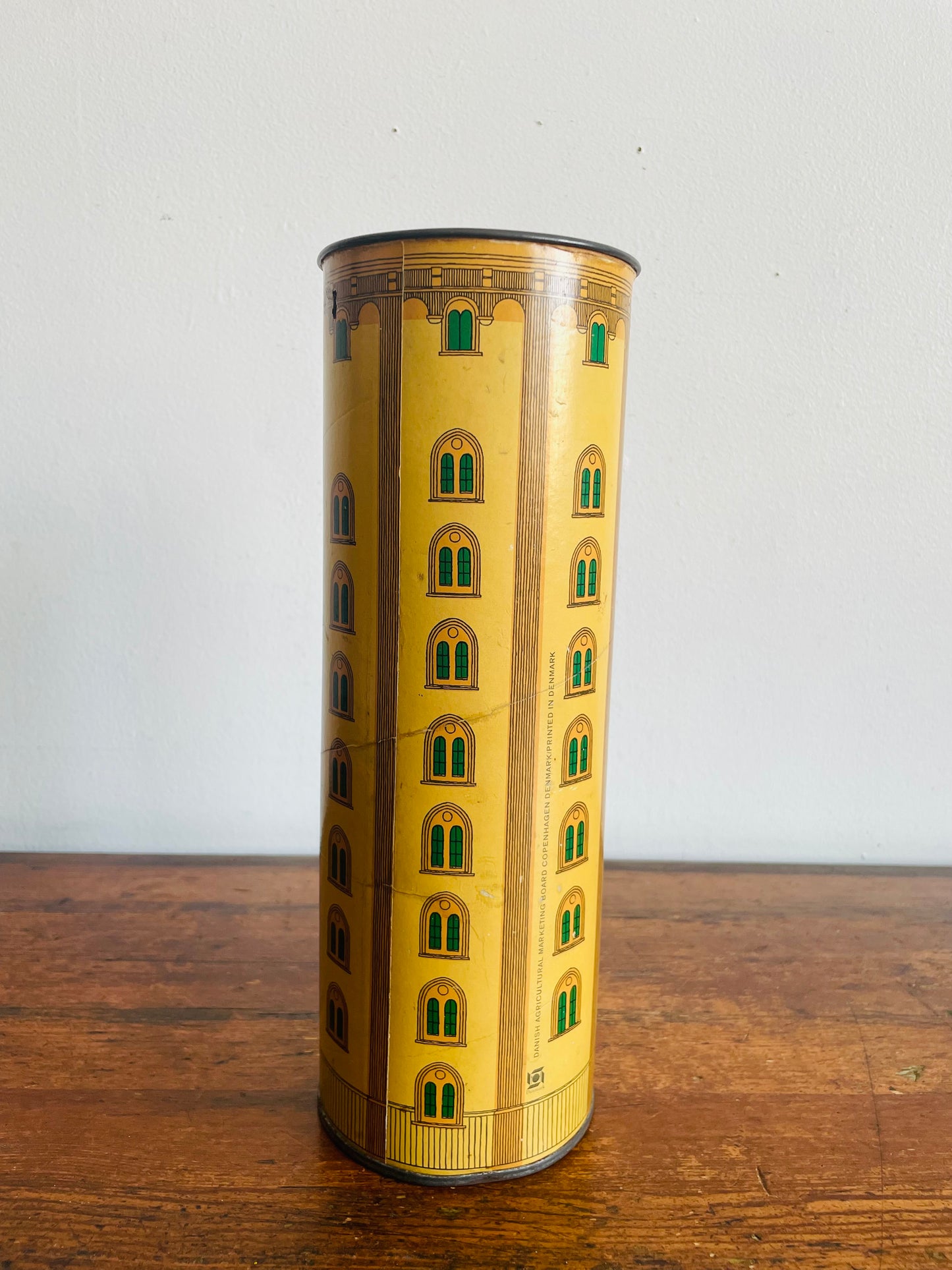 Vintage Cardboard & Metal Canister with Lid - Danish Agricultural Marketing Board Copenhagen - Made in Denmark