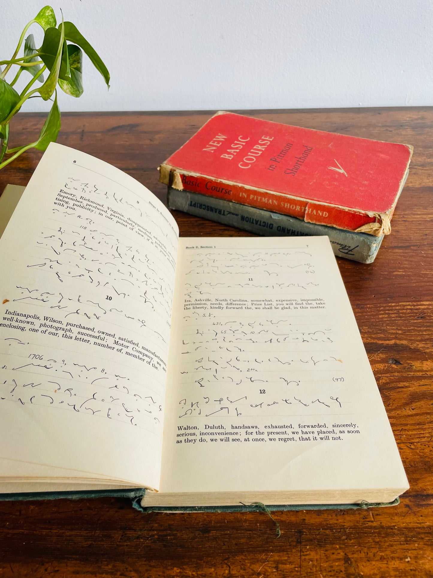 Shorthand Clothbound Hardcover Book Bundle - Set of 3 - Pitman Shorthand Dictation & Transcription, New Basic Course in Pitman Shorthand (1962), & Steps to Success in Shorthand Book II (1948)