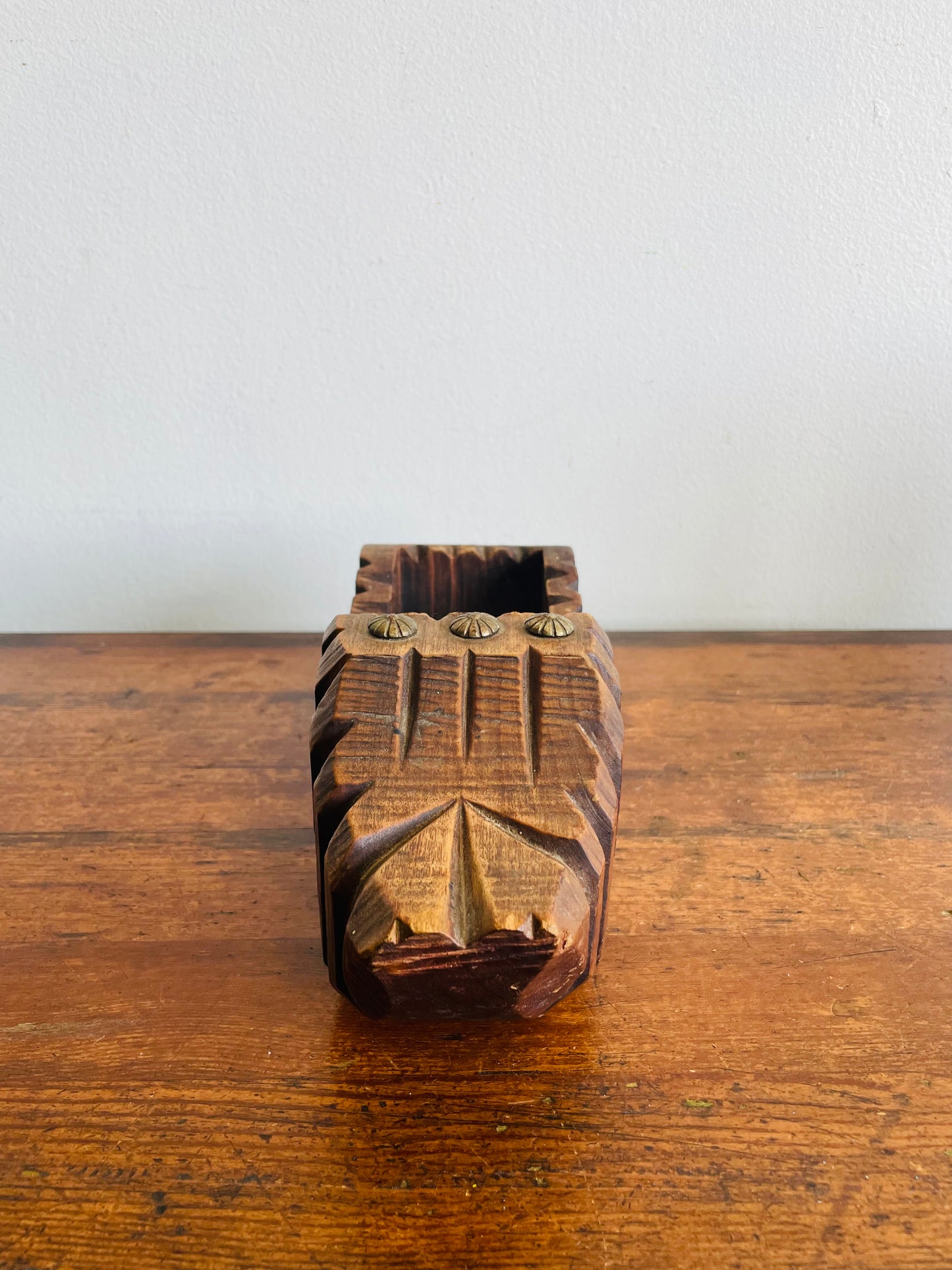 French Carved Wooden Shoe Brush Holder - Also Great for a Plant or Business Cards - Found in Dublin, Ireland