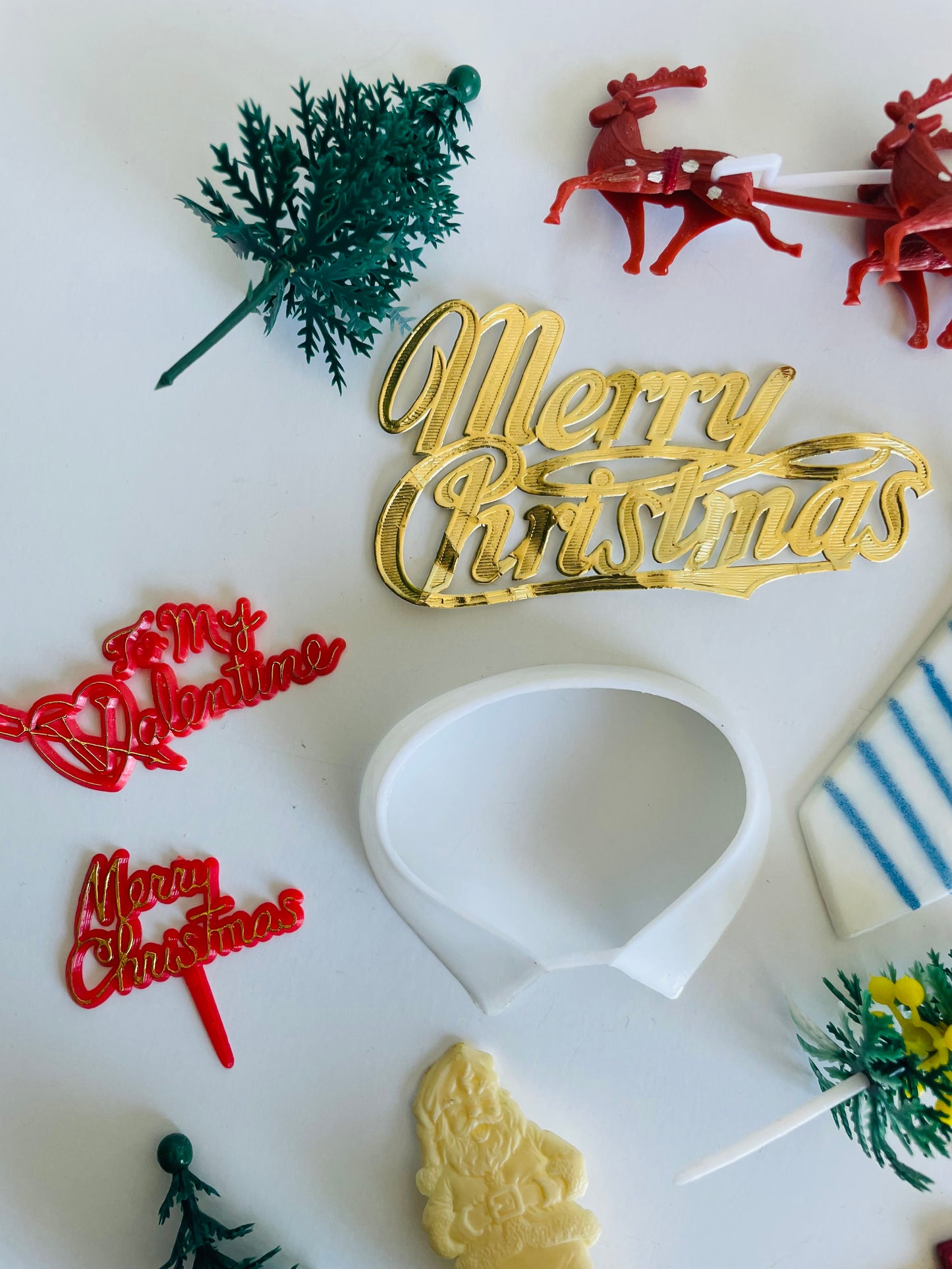 Vintage Cake Topper Decoration Bundle - Set of 19 Pieces for a Variety of Holidays & Occasions