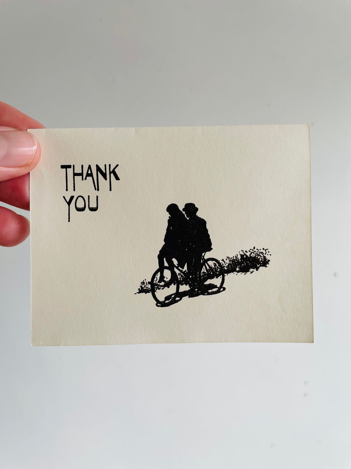 Vintage Box of Unused Silhouette Thank You Cards - Blank Inside - Set of 8 with Envelopes