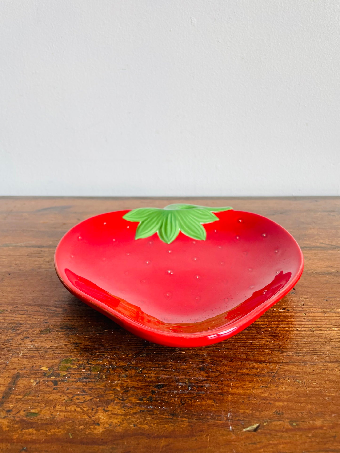 Vintage Adorable Strawberry Snack Plate or Trinket Dish