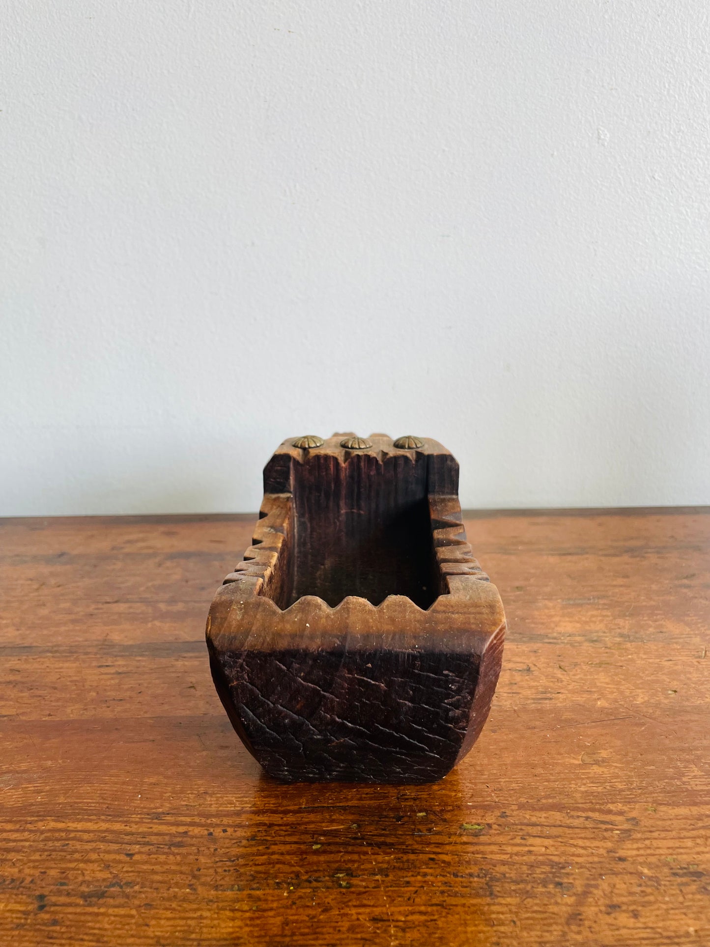 French Carved Wooden Shoe Brush Holder - Also Great for a Plant or Business Cards - Found in Dublin, Ireland