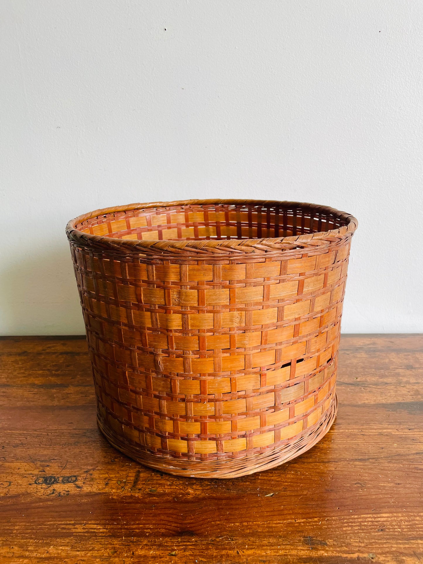 Large Round Woven Basket - Planter, Wastepaper, or Convert into a Lamp Shade!