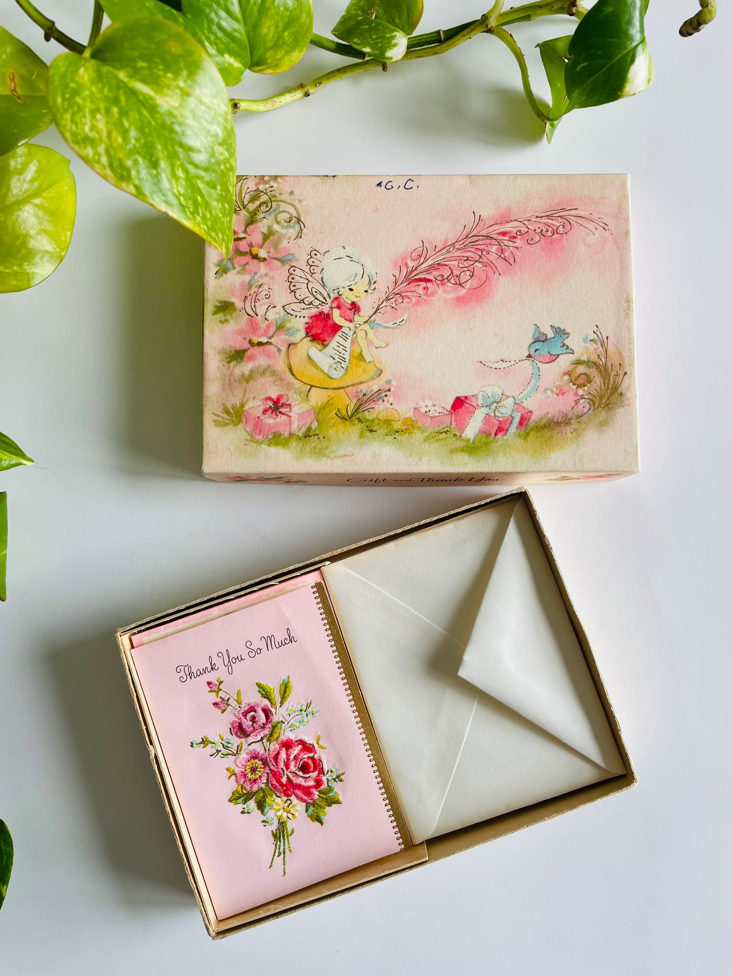 Vintage Box of Absolutely Adorable Unused Mini Cards - Thank You, Birthday, Shower, Wedding - Set of 10 with Envelopes