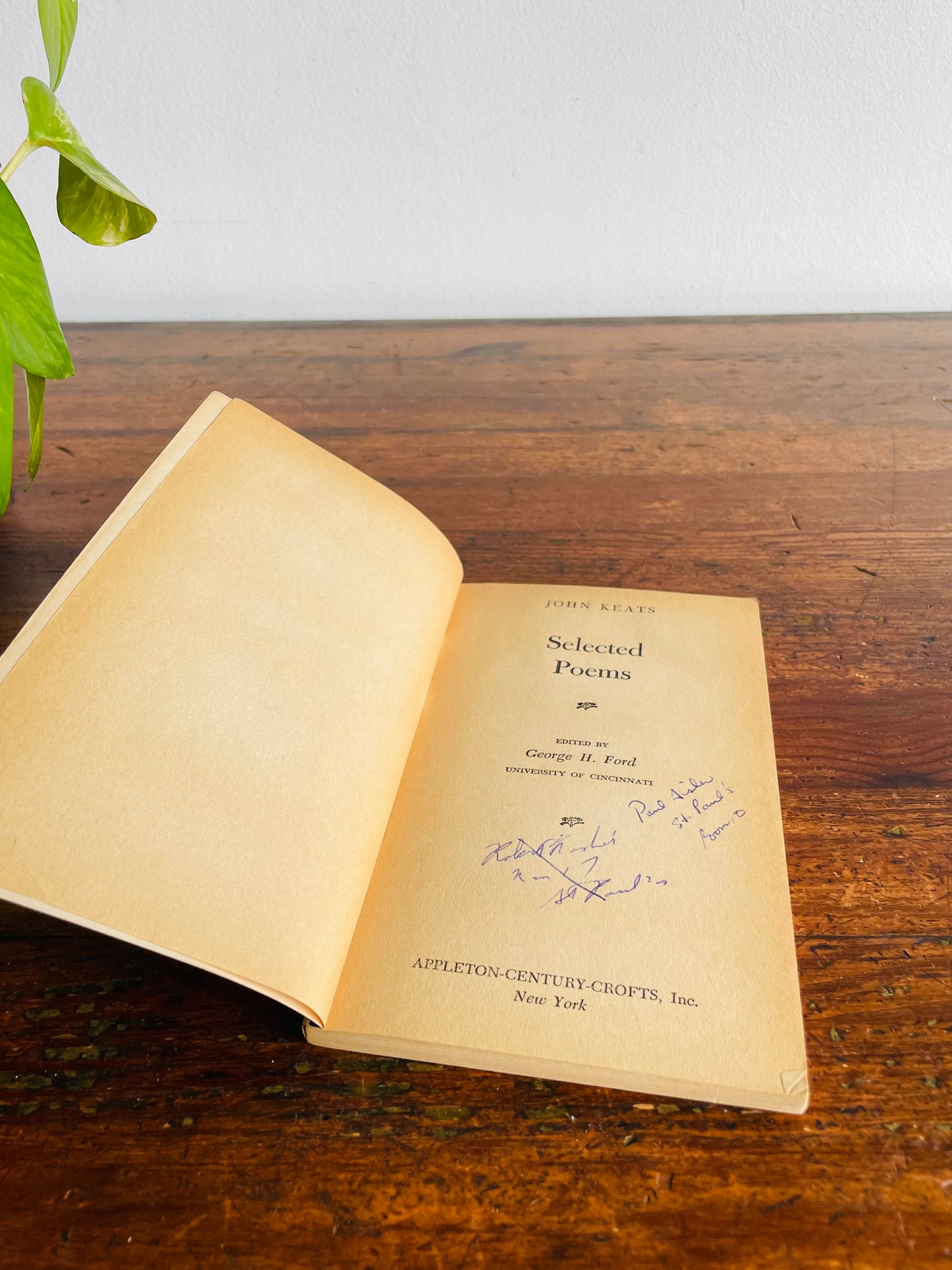 Crofts Classics Selected Poems by John Keats - Edited by George H. Ford Paperback Book (1950)