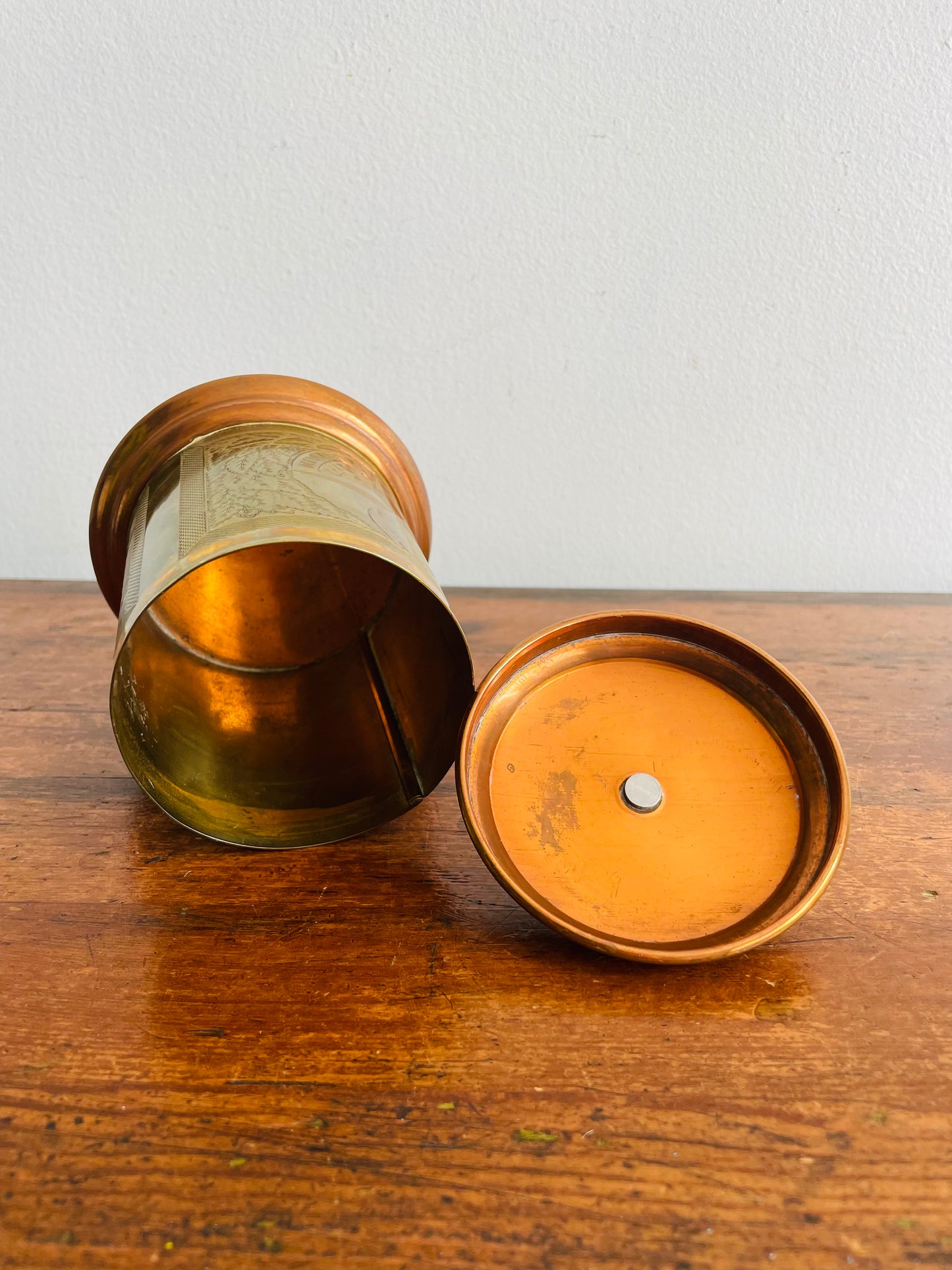 1951 Copper & Brass Tea Canister Jar - Festival of Britain